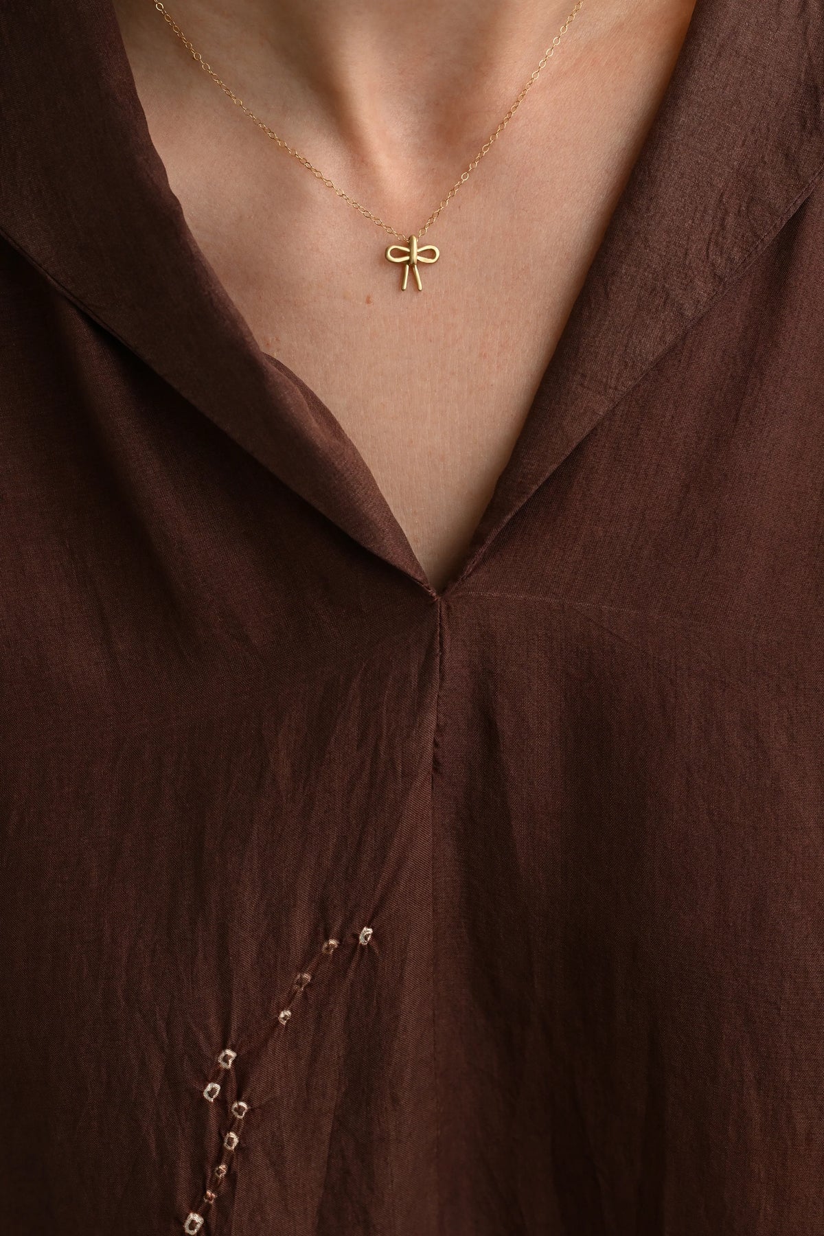 Bow Brass Necklace — 8.6.4 Trunk Show