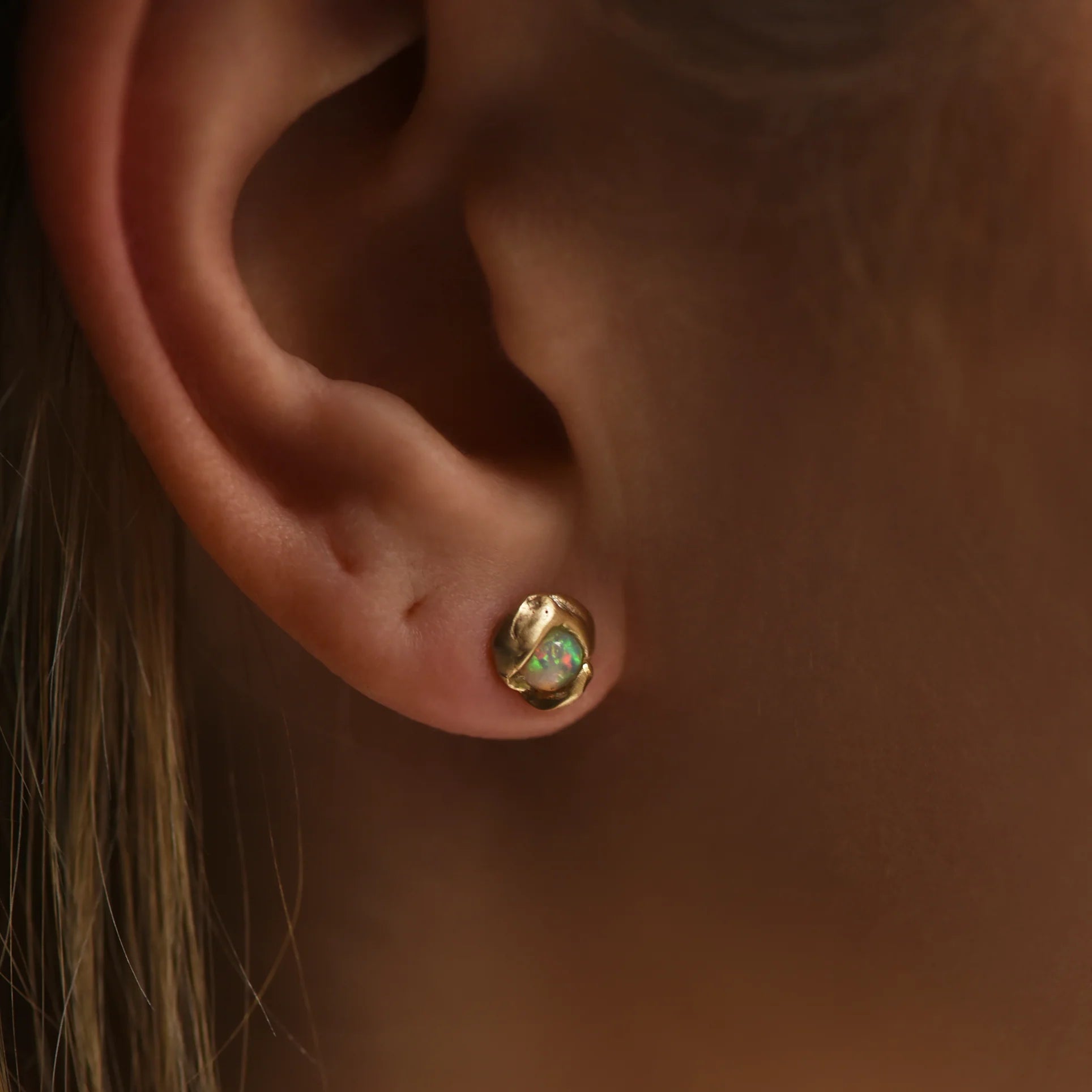 Nest Opal & Brass Studs