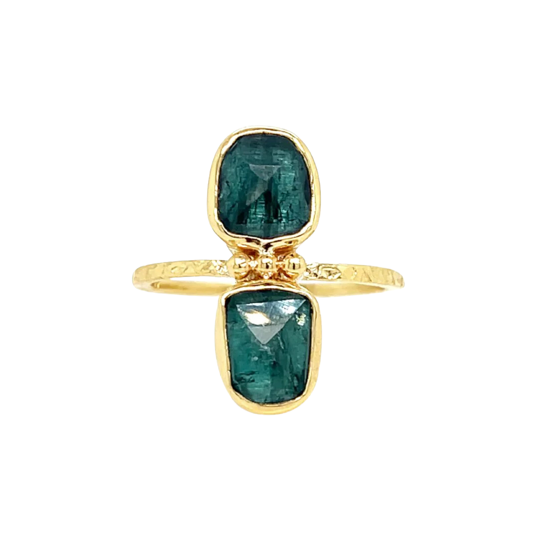 Double Teal Tourmaline Ring