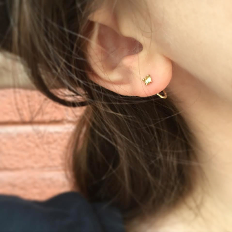 Prong Set Peridot Huggie Earrings - Melissa Joy Manning Residency