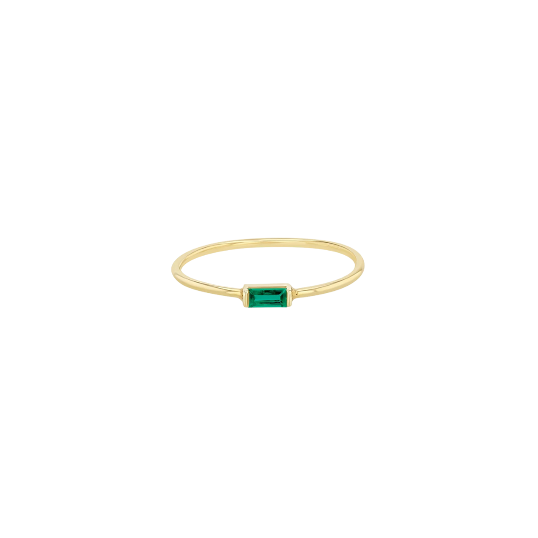 Emerald Horizontal Baguette Ring