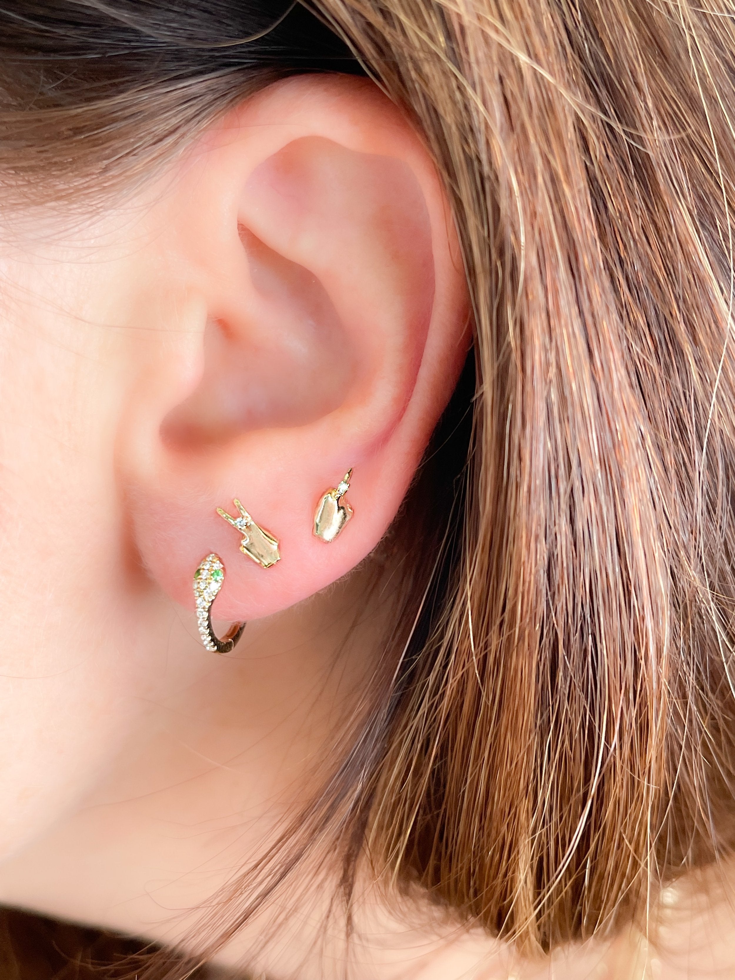 Peace Sign LadyFinger Studs