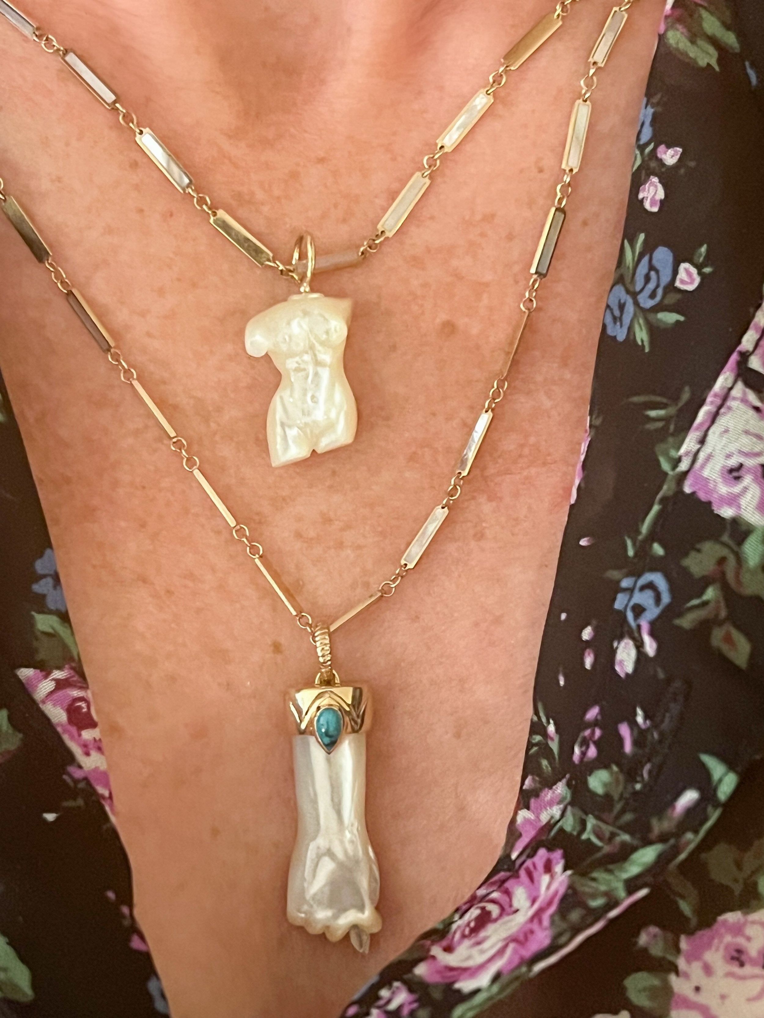 Artemis Statuette Charm in White Mother of Pearl — Maura Green Trunk Show
