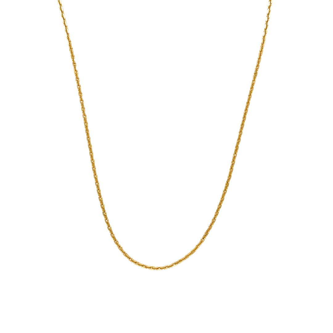 14K Yellow Gold 1.5mm Diamond Cut Cable Chain