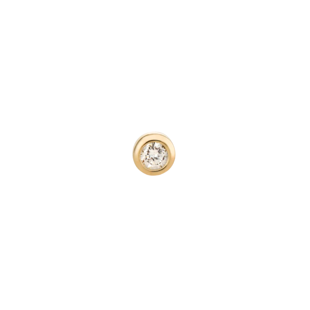 GERI Bezel Diamond Single Piercing Stud