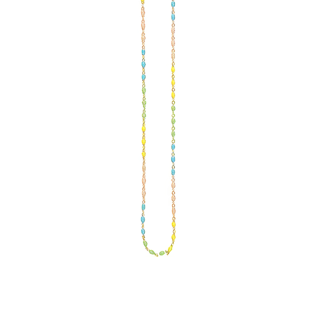 Goldfill Multicolor Enamel Bead Cable Chain