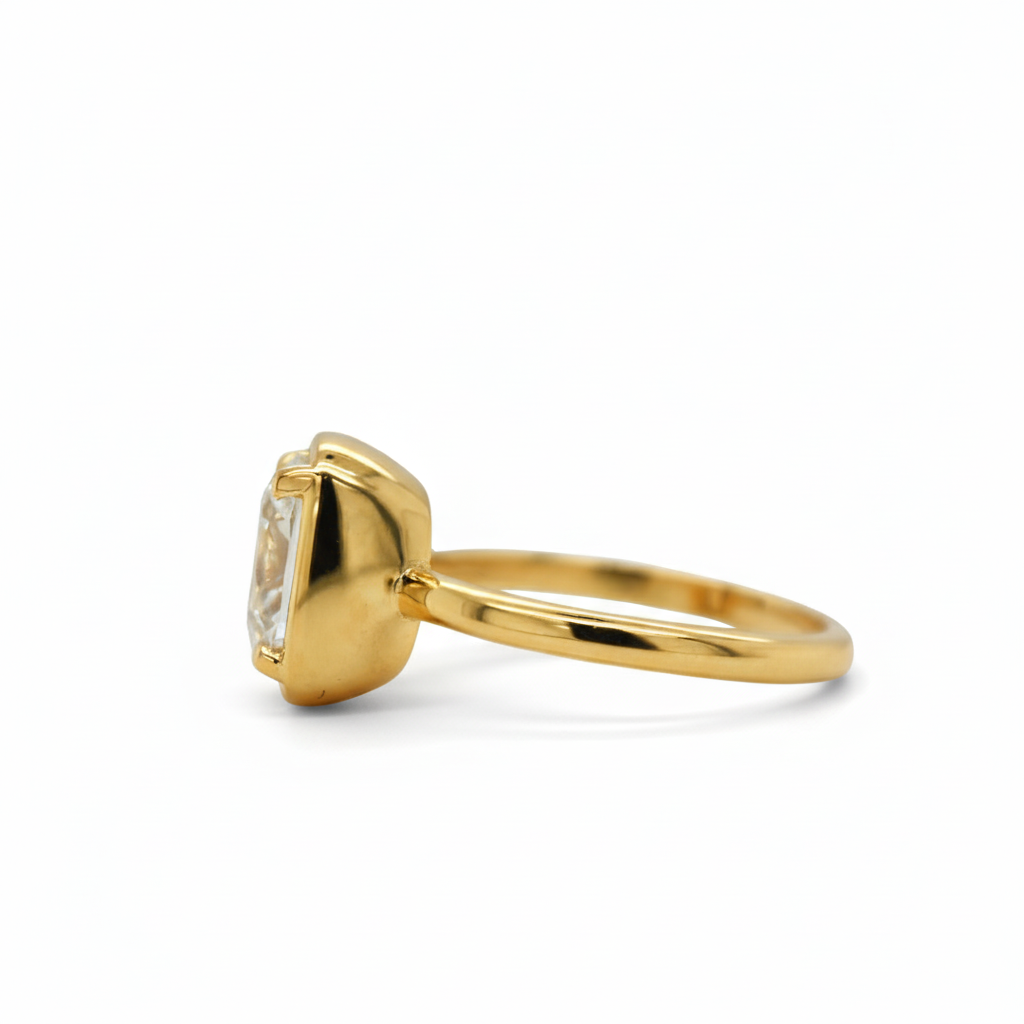 Old Mine Cut Lab Diamond Ring