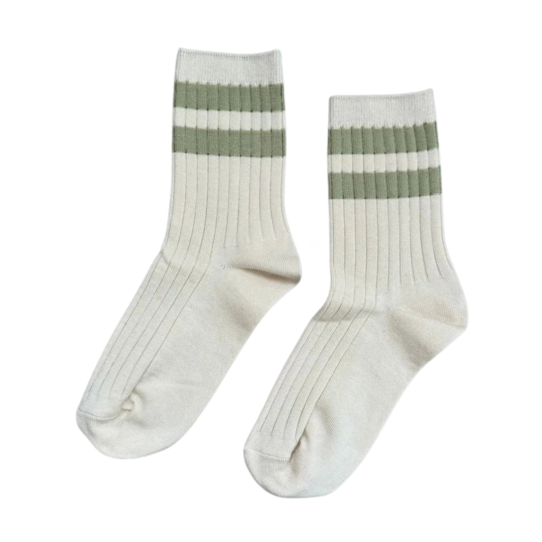 Le Bon Shoppe Her Varsity Socks - Guacamole