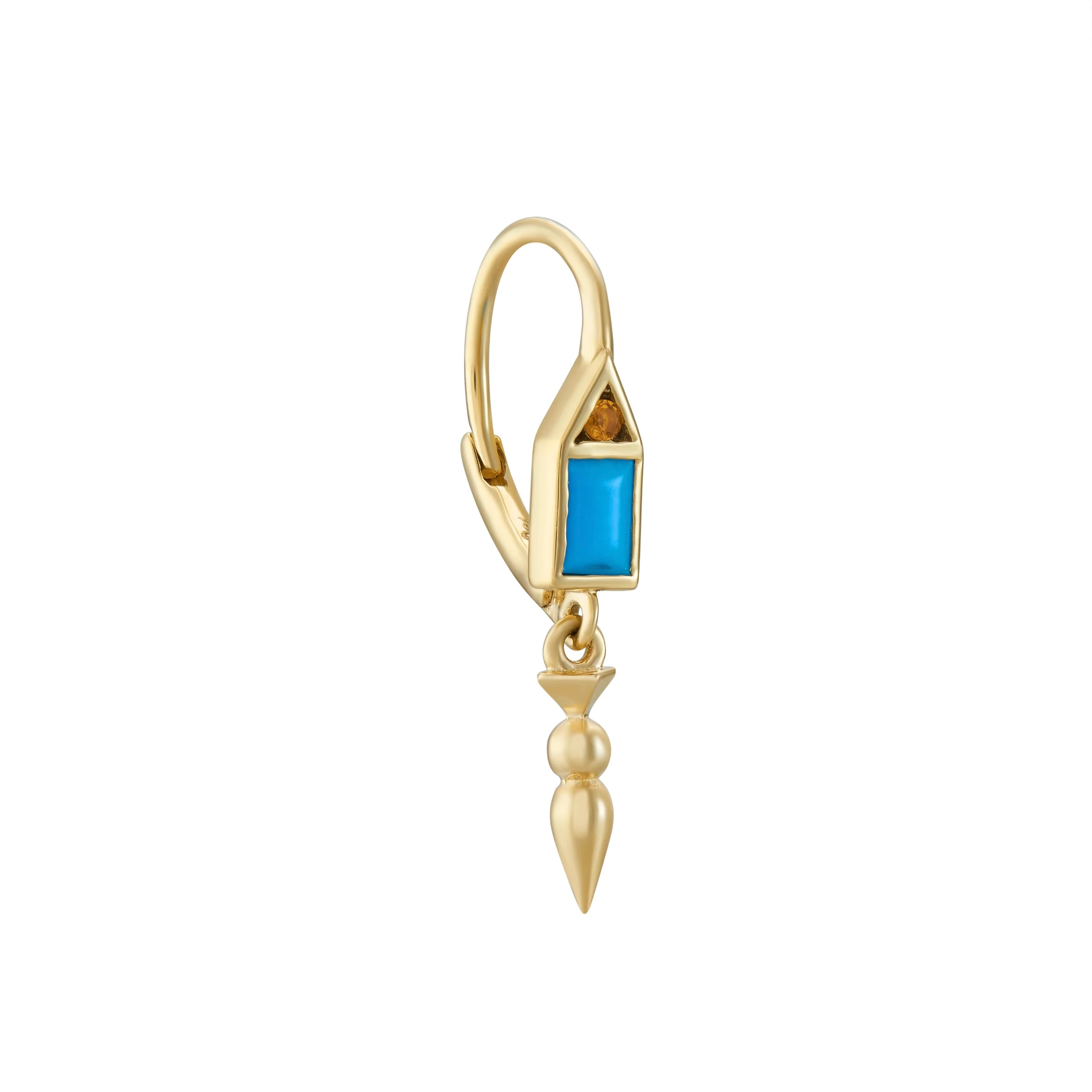 AZ Honey Hook Earring - Turquoise & Citrine