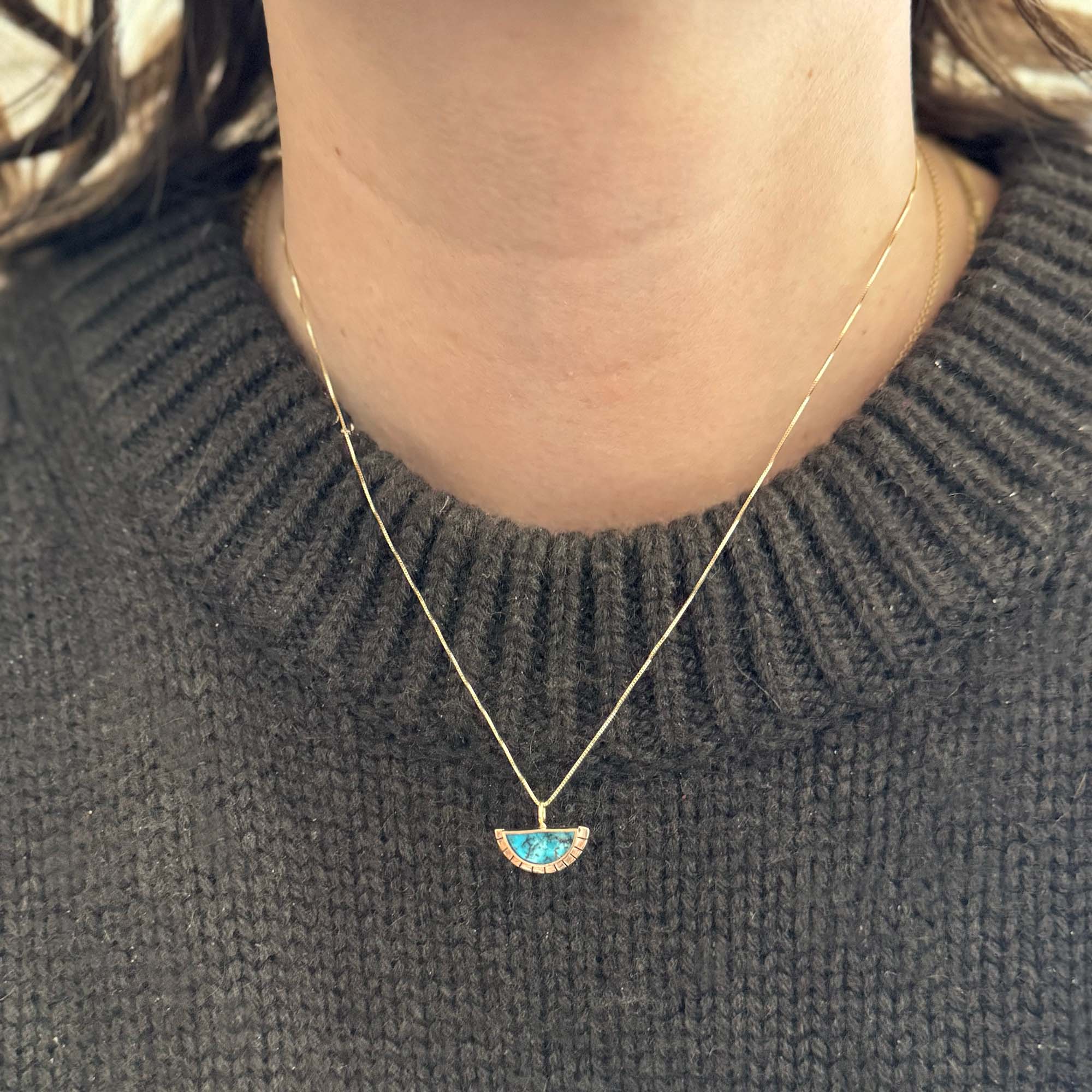 Blue Black Turquoise Selene Necklace