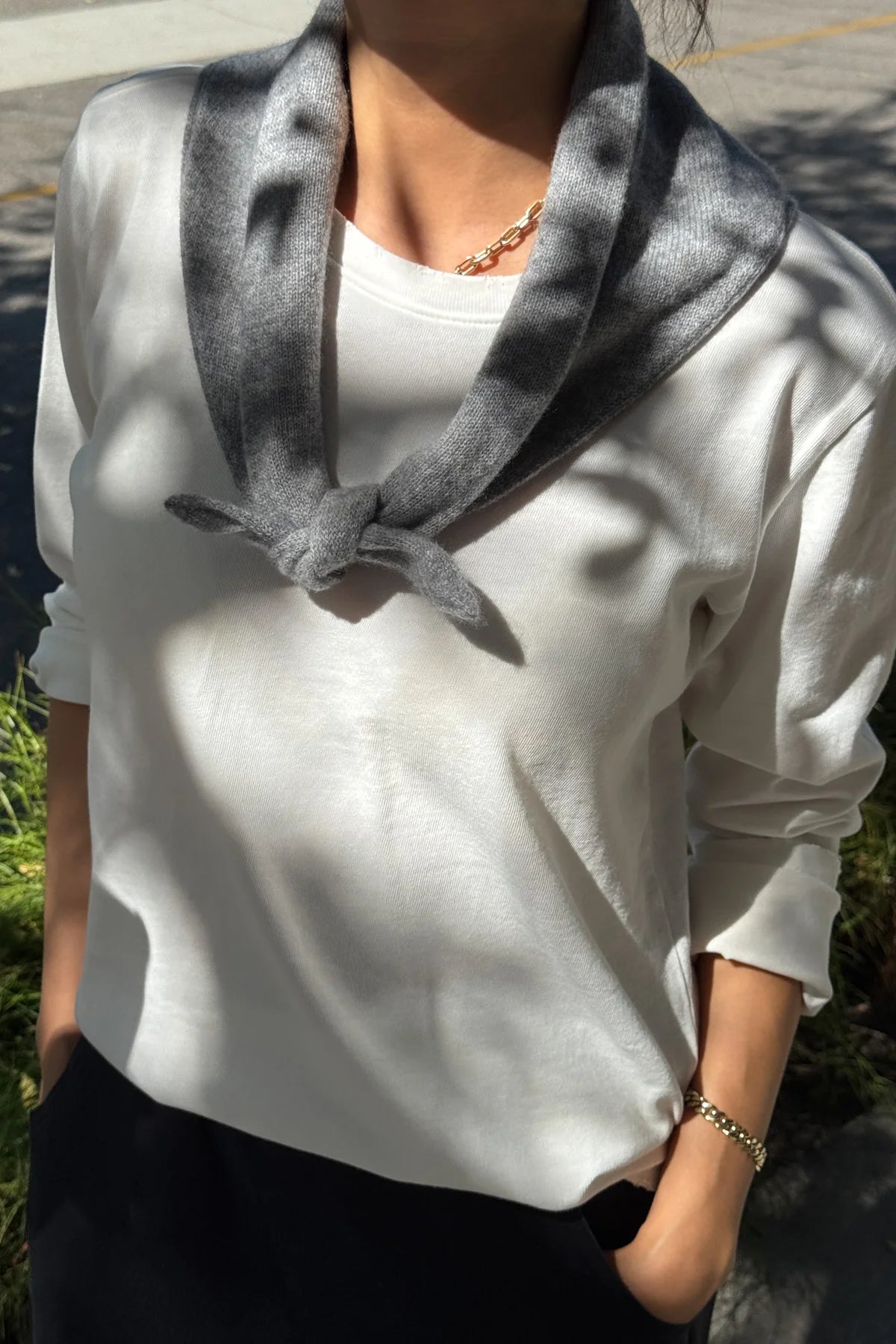 Cashmere Bandana - Heather Grey