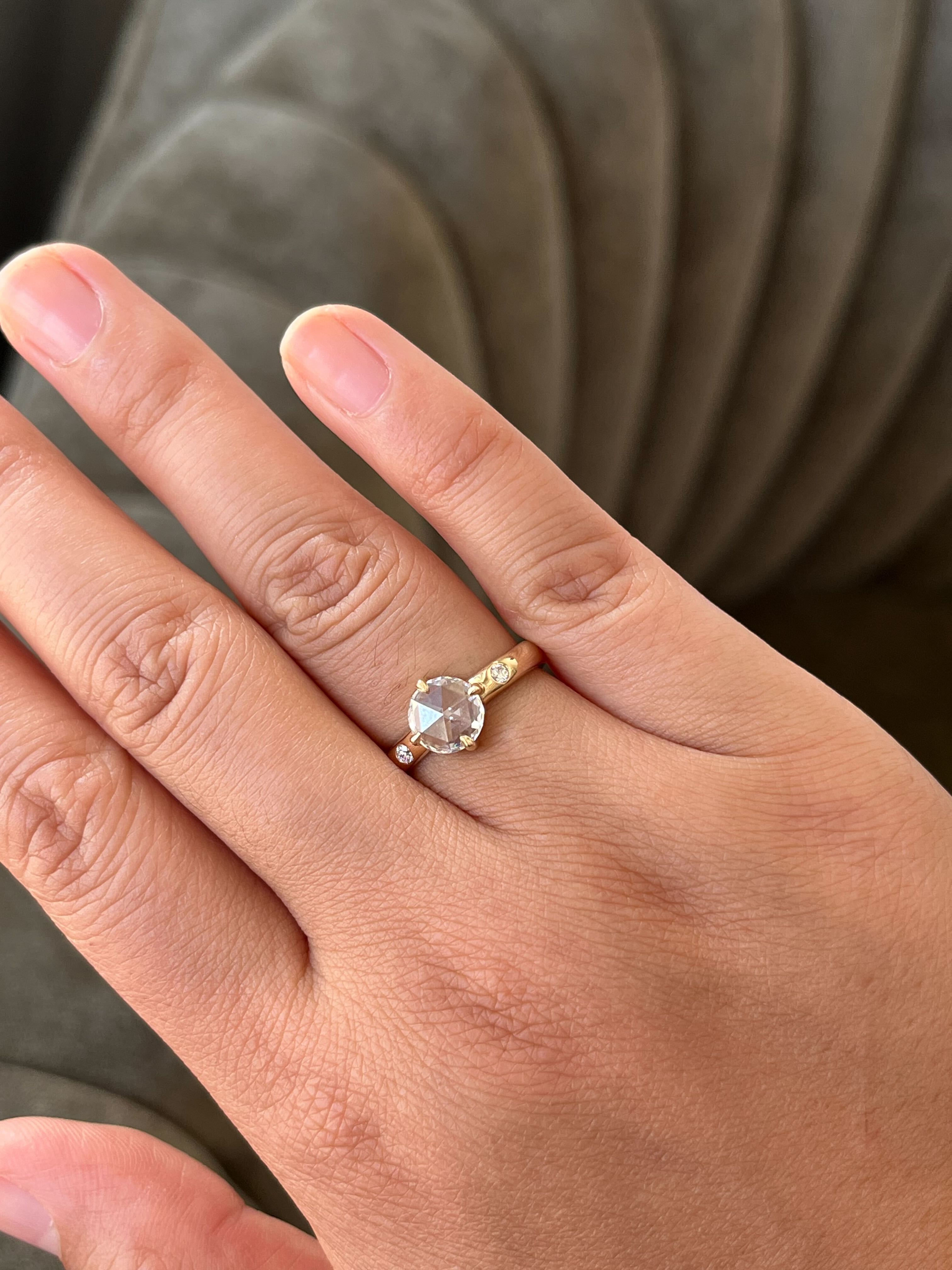 Rosecut Lab Diamond Solitaire Ring