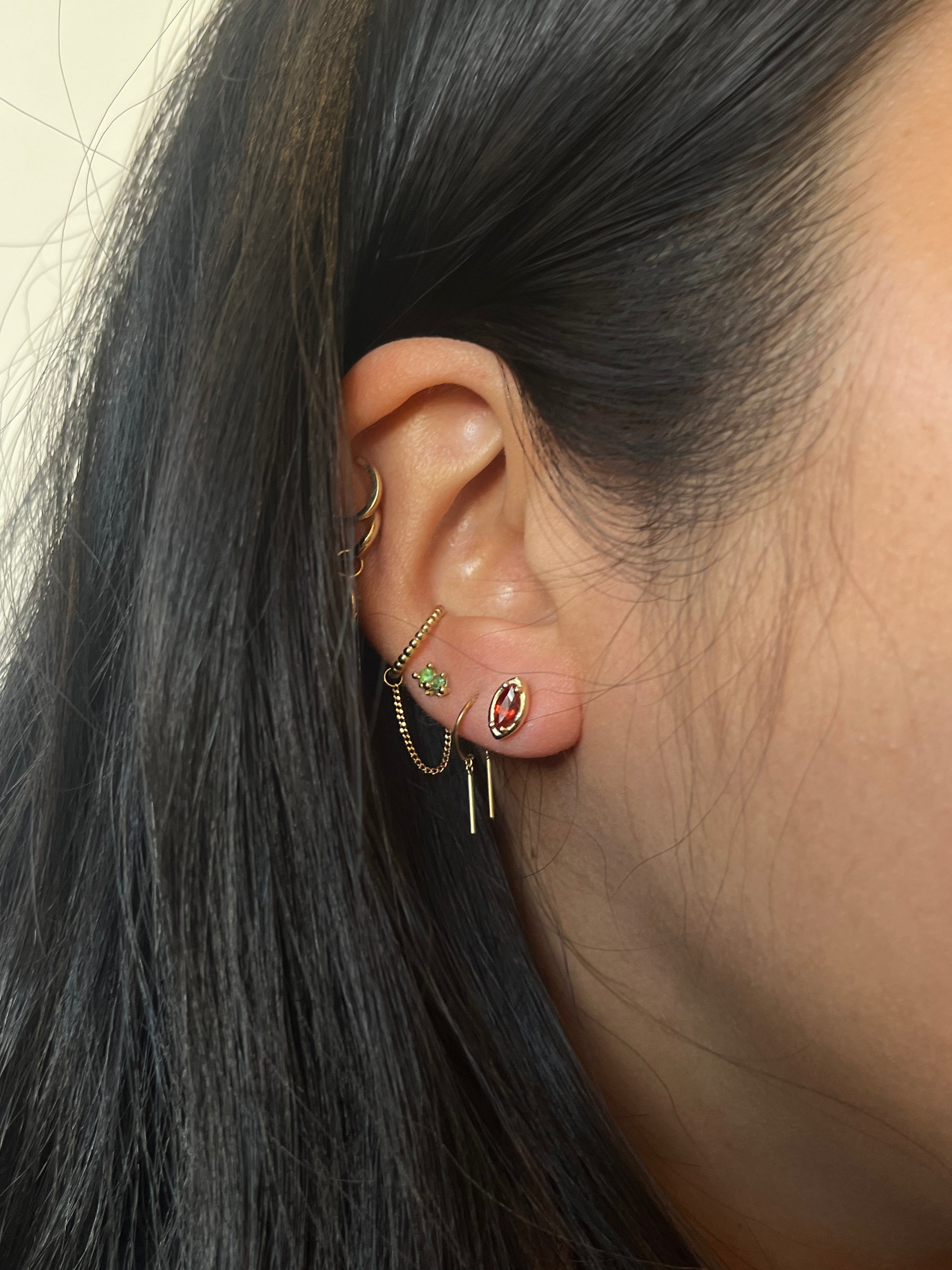 Orange Sapphire Marquise Studs