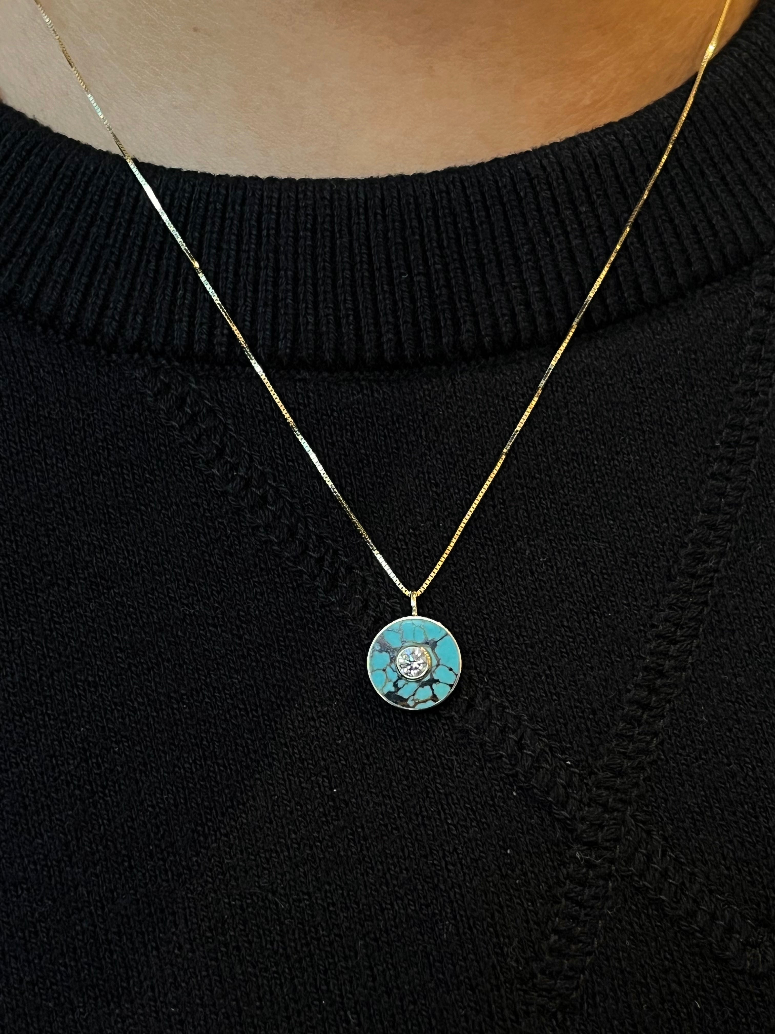 No. 8 Turquoise & Diamond Cerclen Necklace