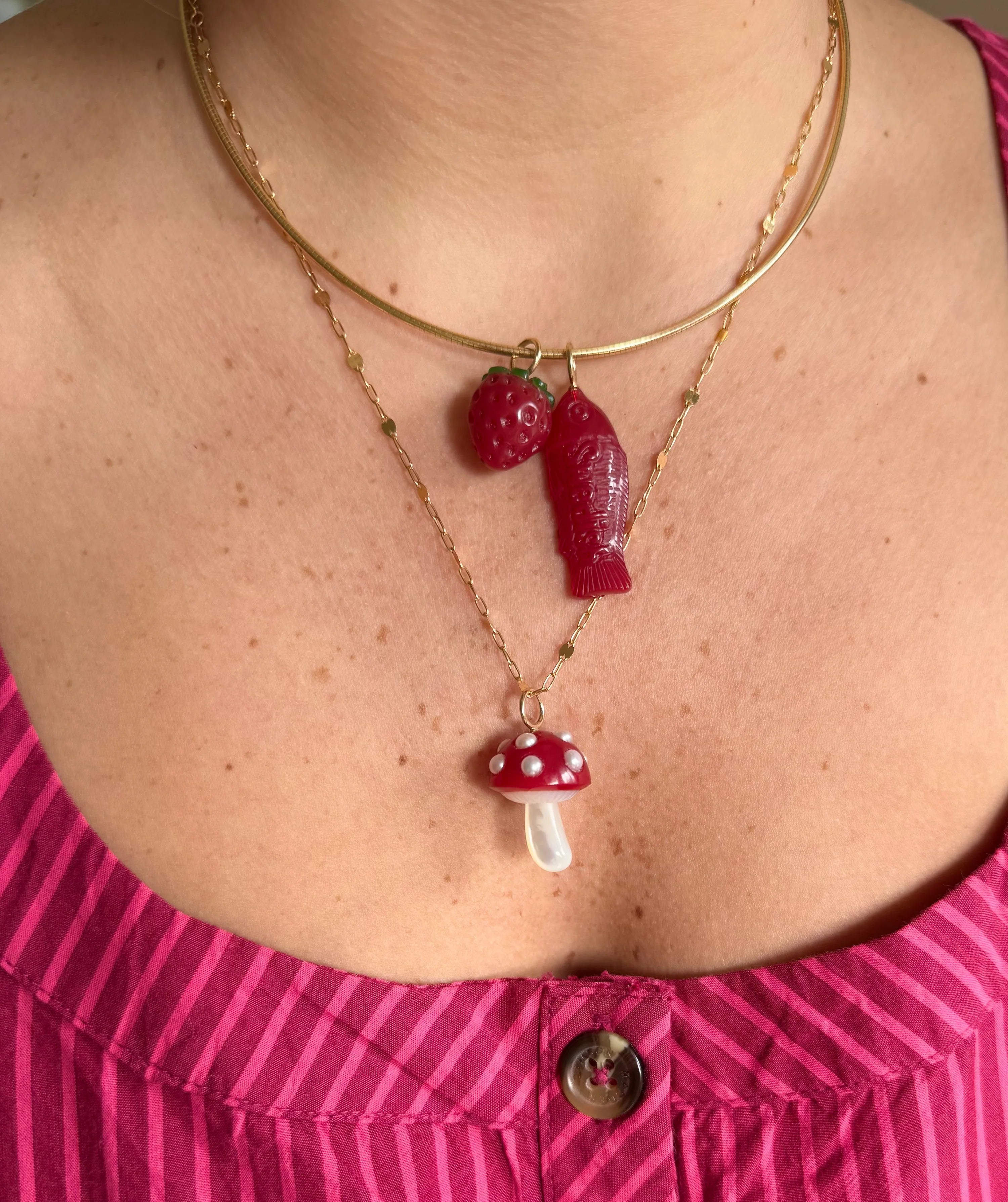 Red Chalcedony and Pearl Mushroom — Maura Green Trunk Show