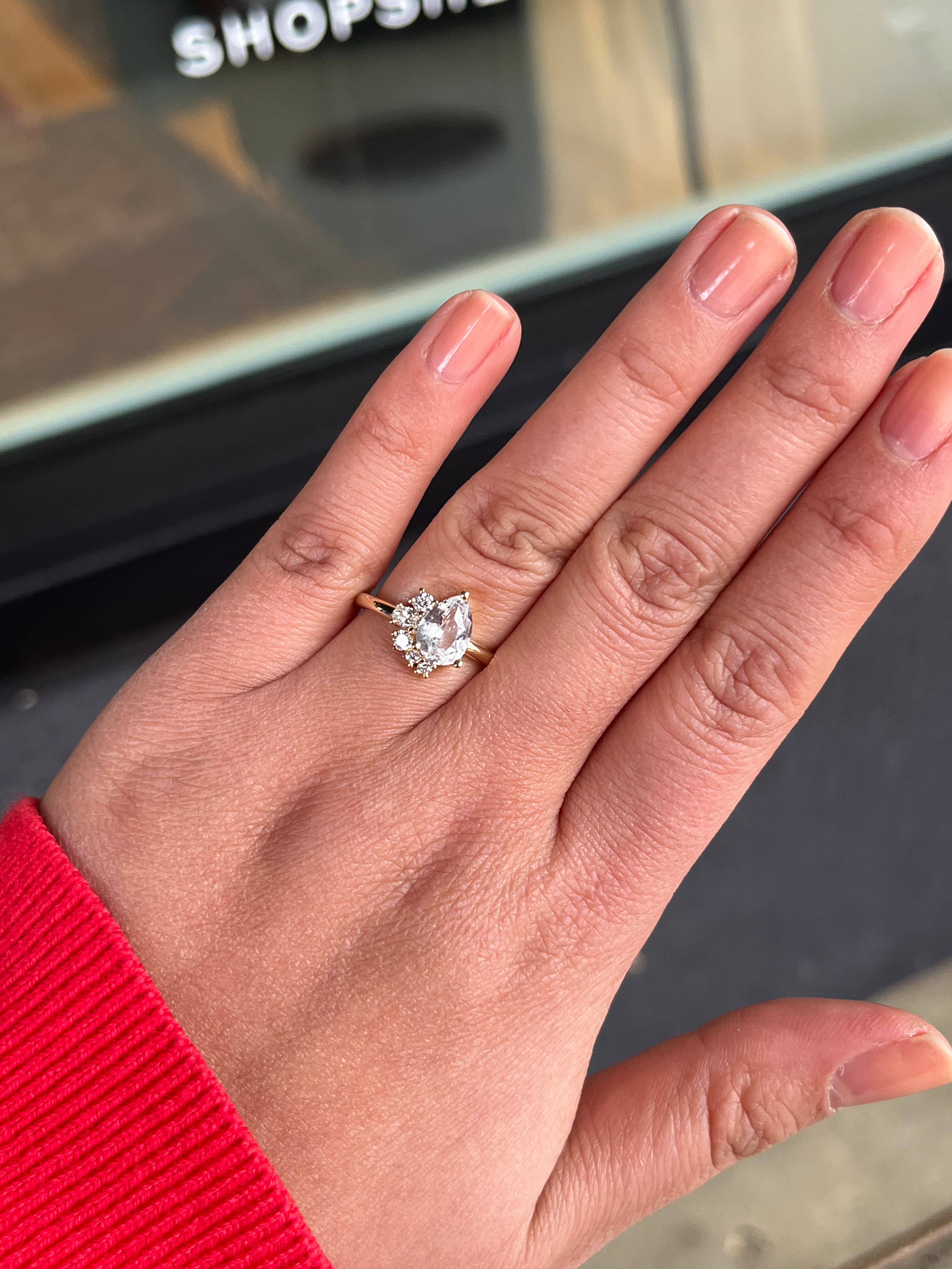Icy Blue Sapphire Evaline Ring
