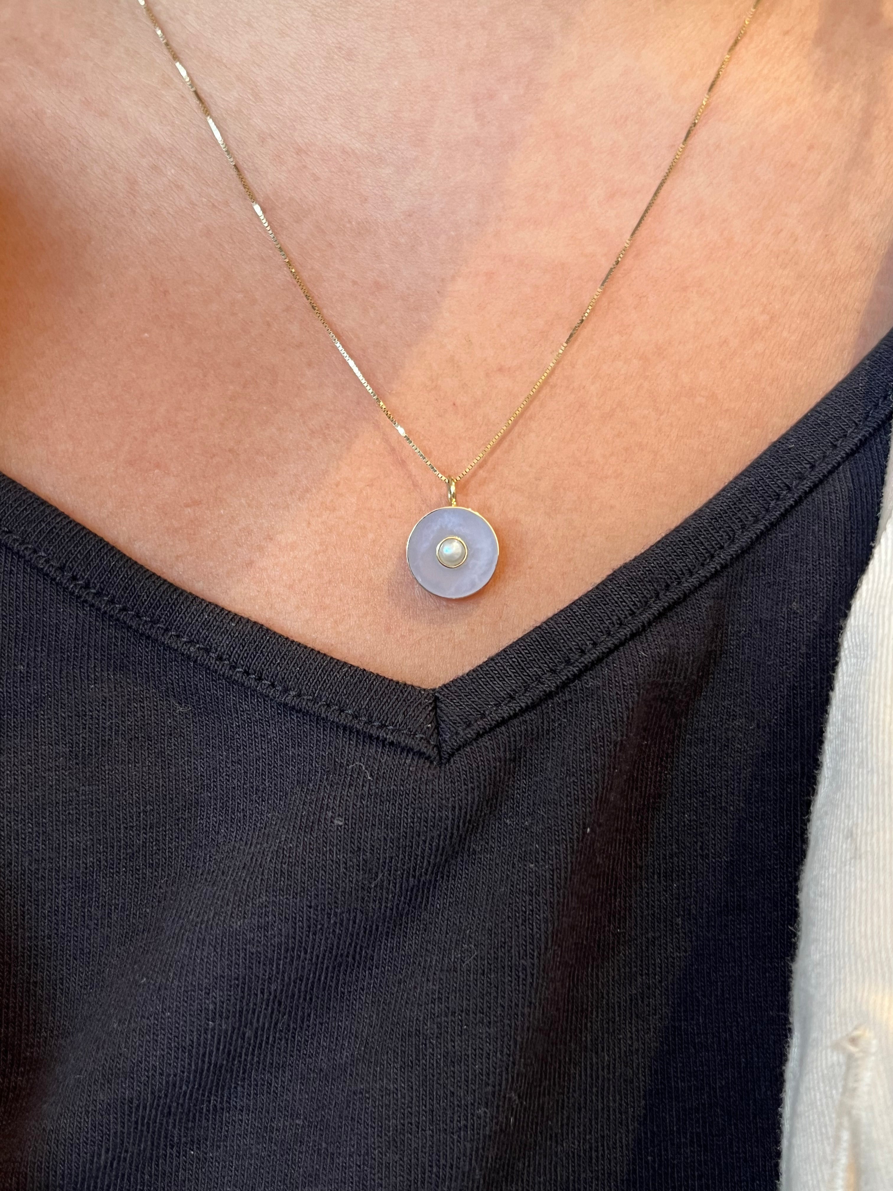 Madison River Blue Agate & Pearl Cerclen Necklace — Young in the Mountains Trunk Show