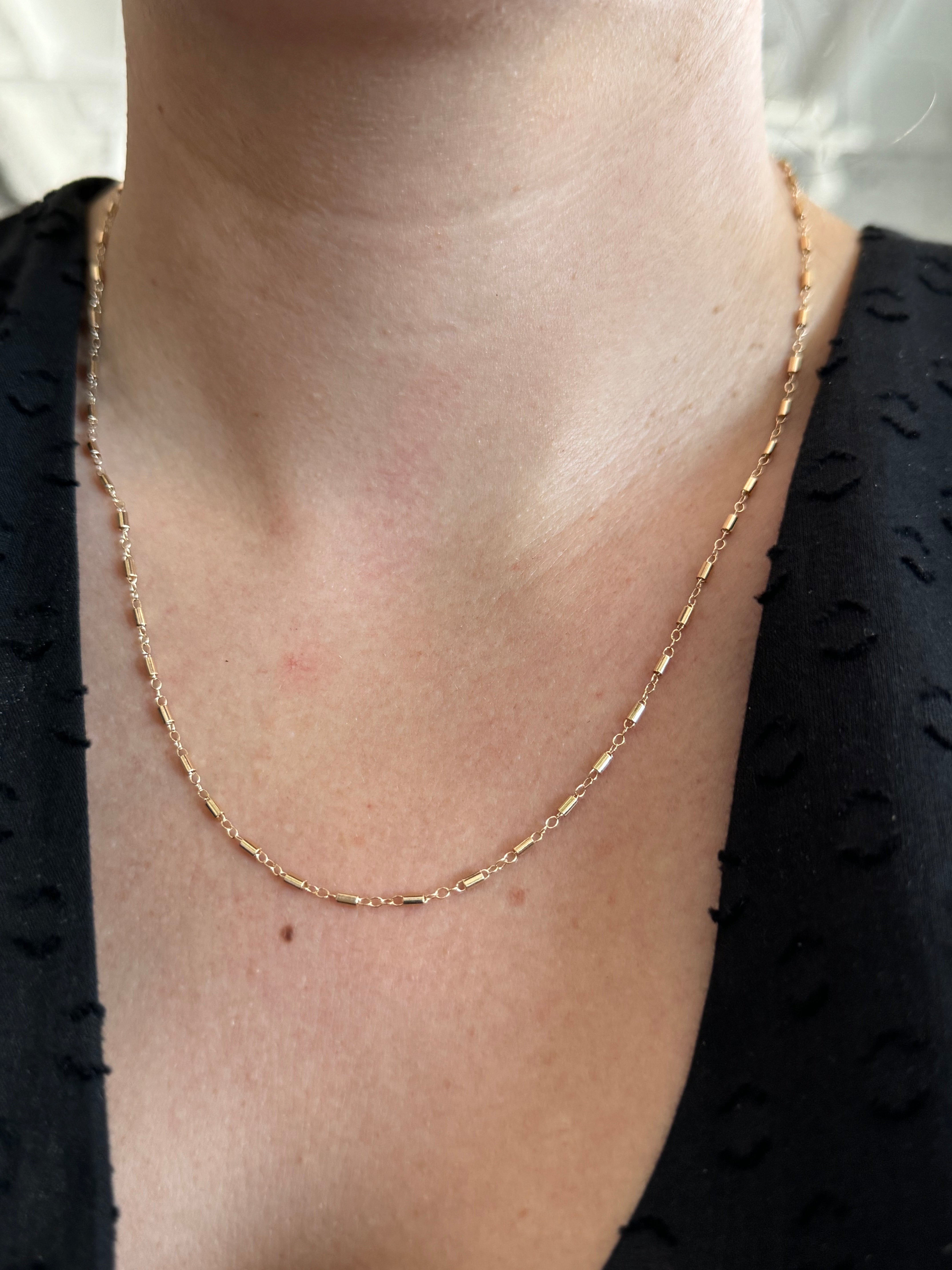 14K Gold Satellite Bar Chain