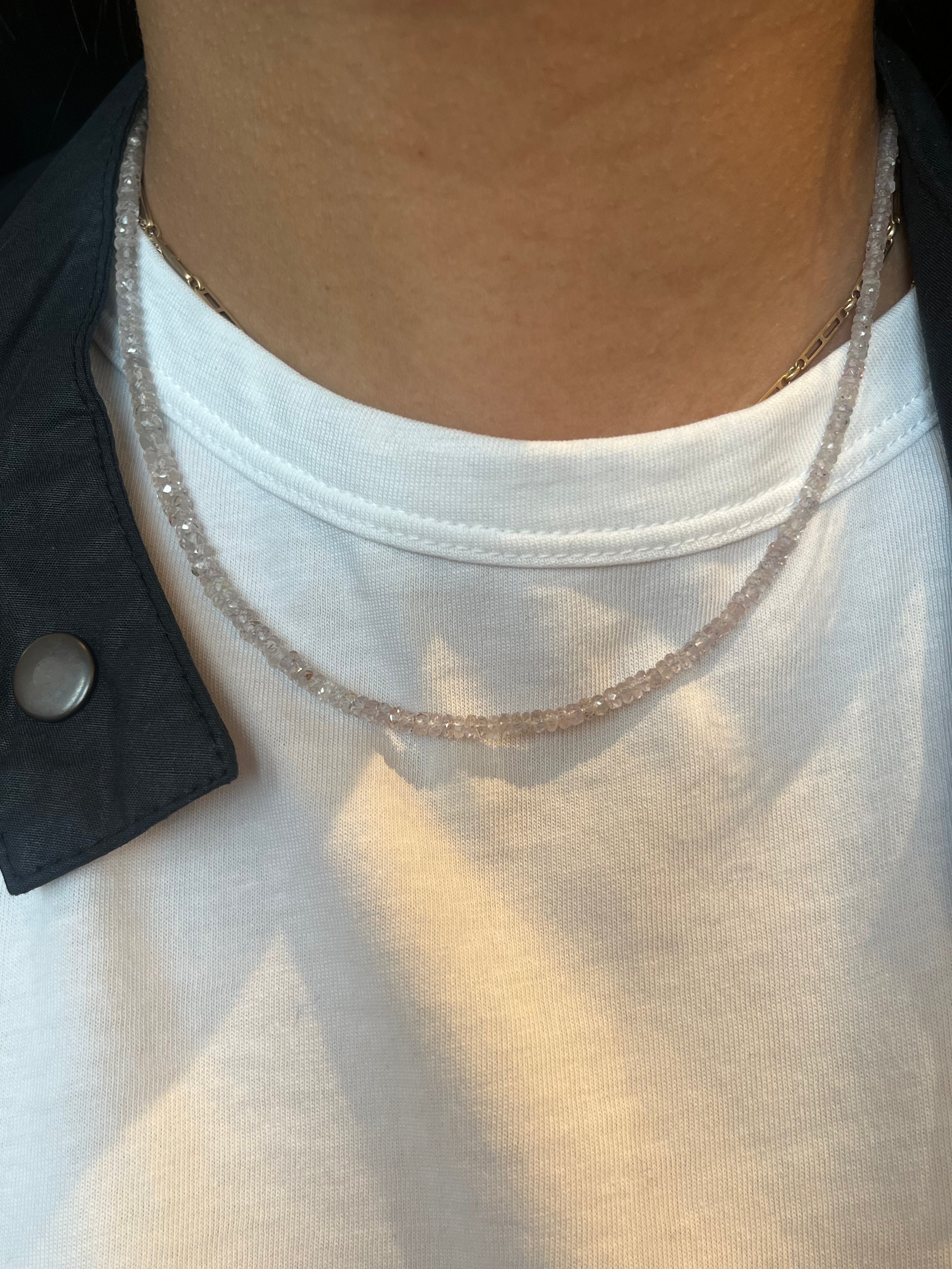 White Sapphire Beaded Necklace