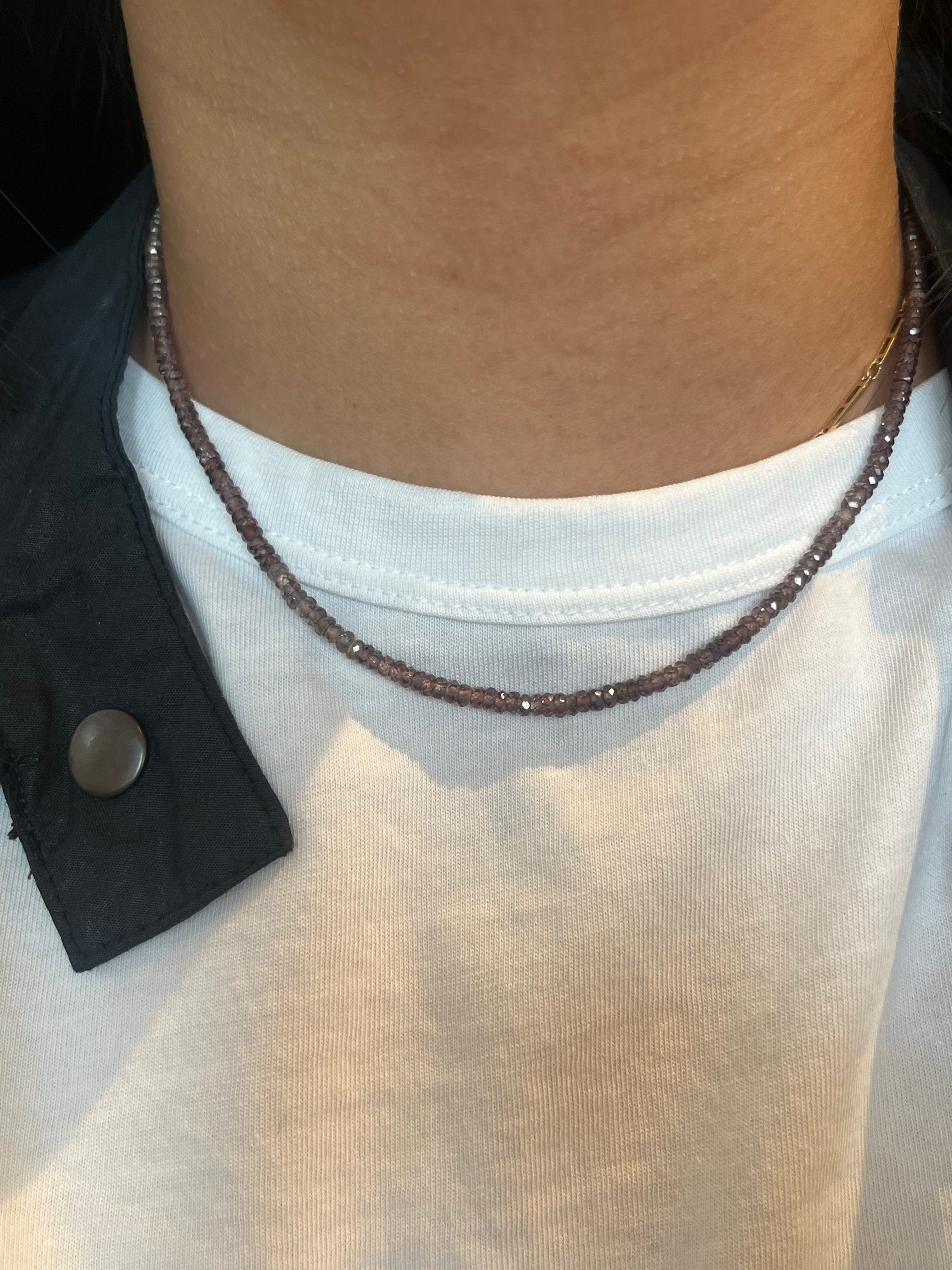 Dark Purple Sapphire Beaded Necklace