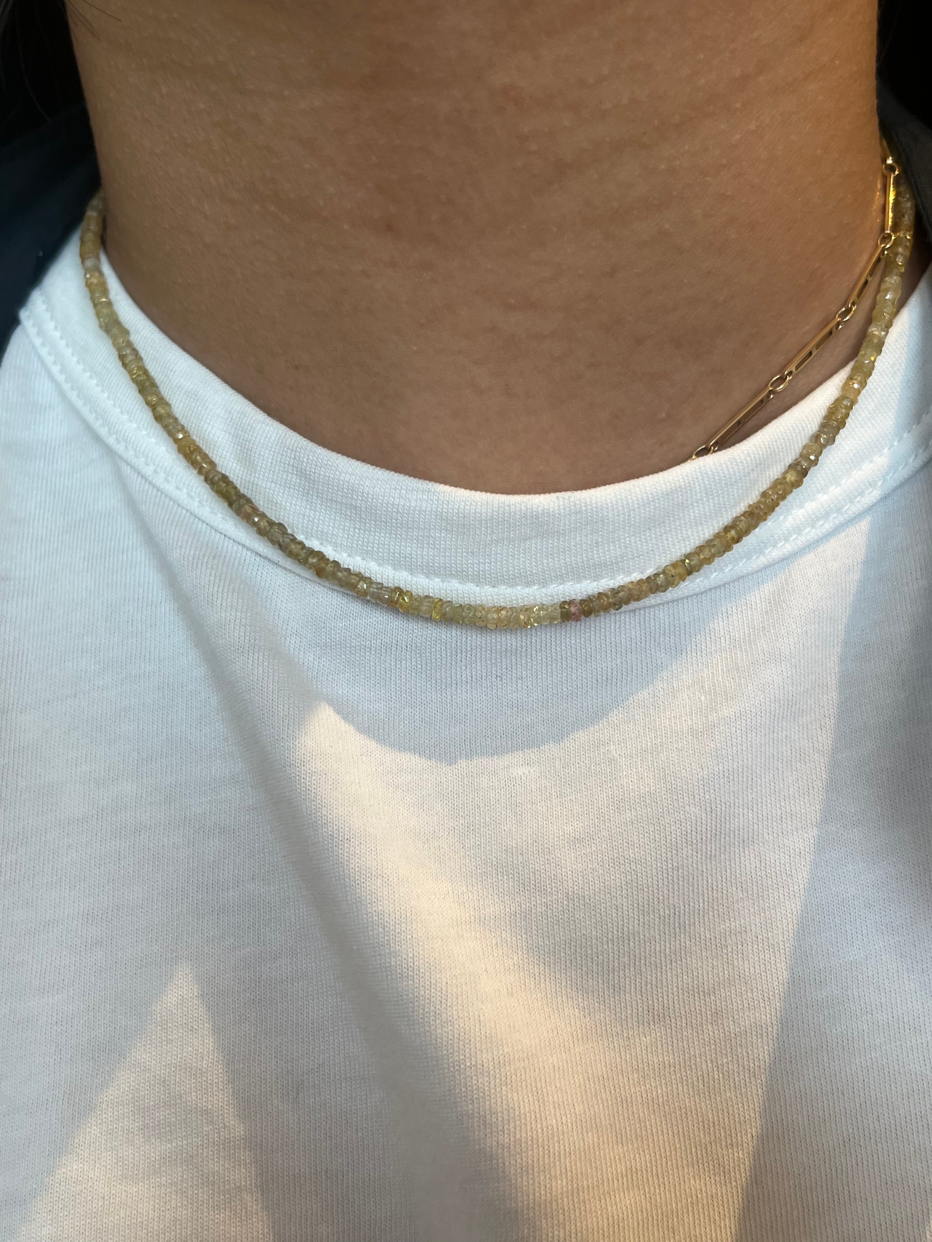 Yellow Sapphire Beaded Necklace