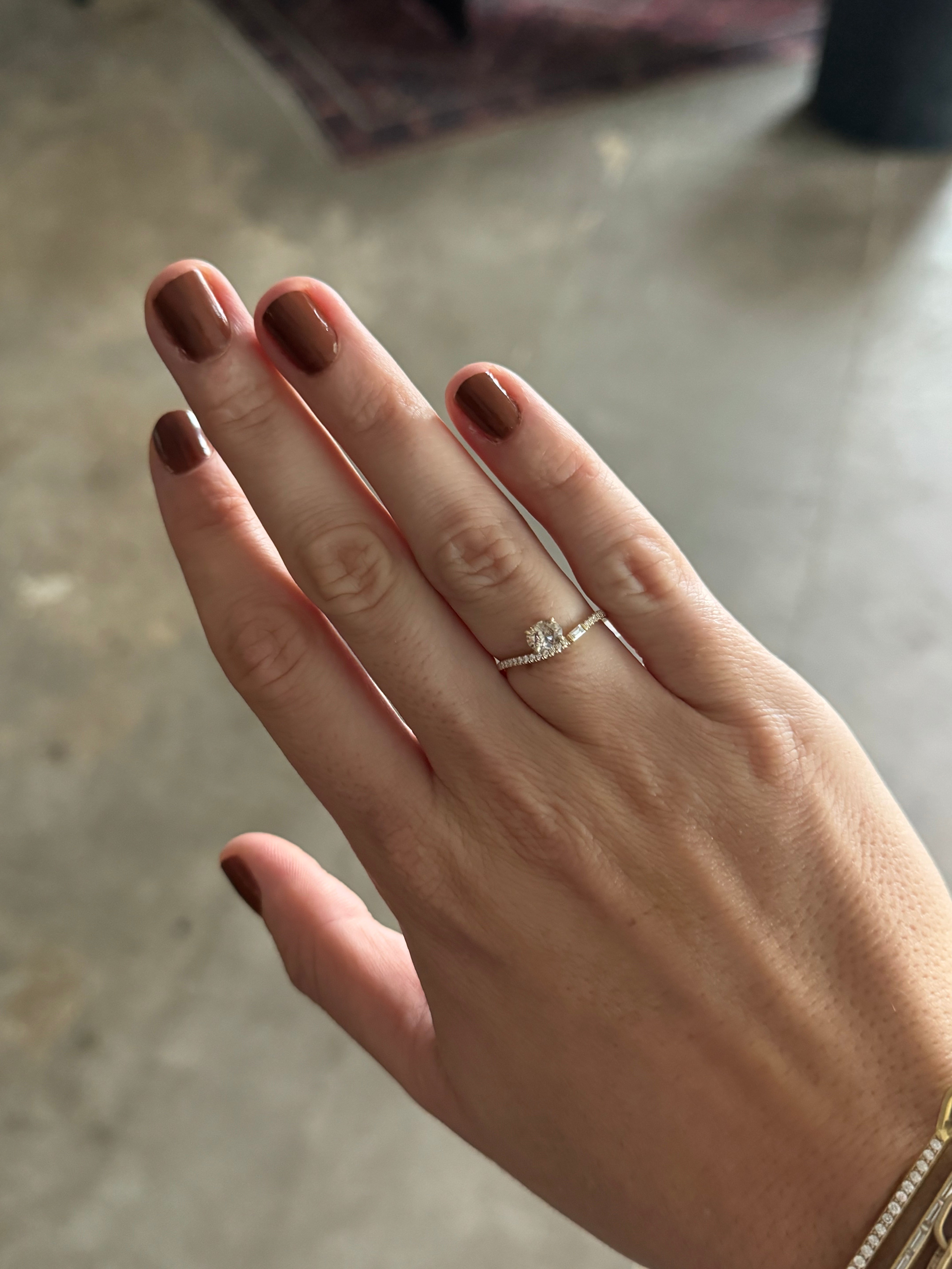 Pavé Floating Ellipse with Oval Champagne Diamond  — Commitment, Curated