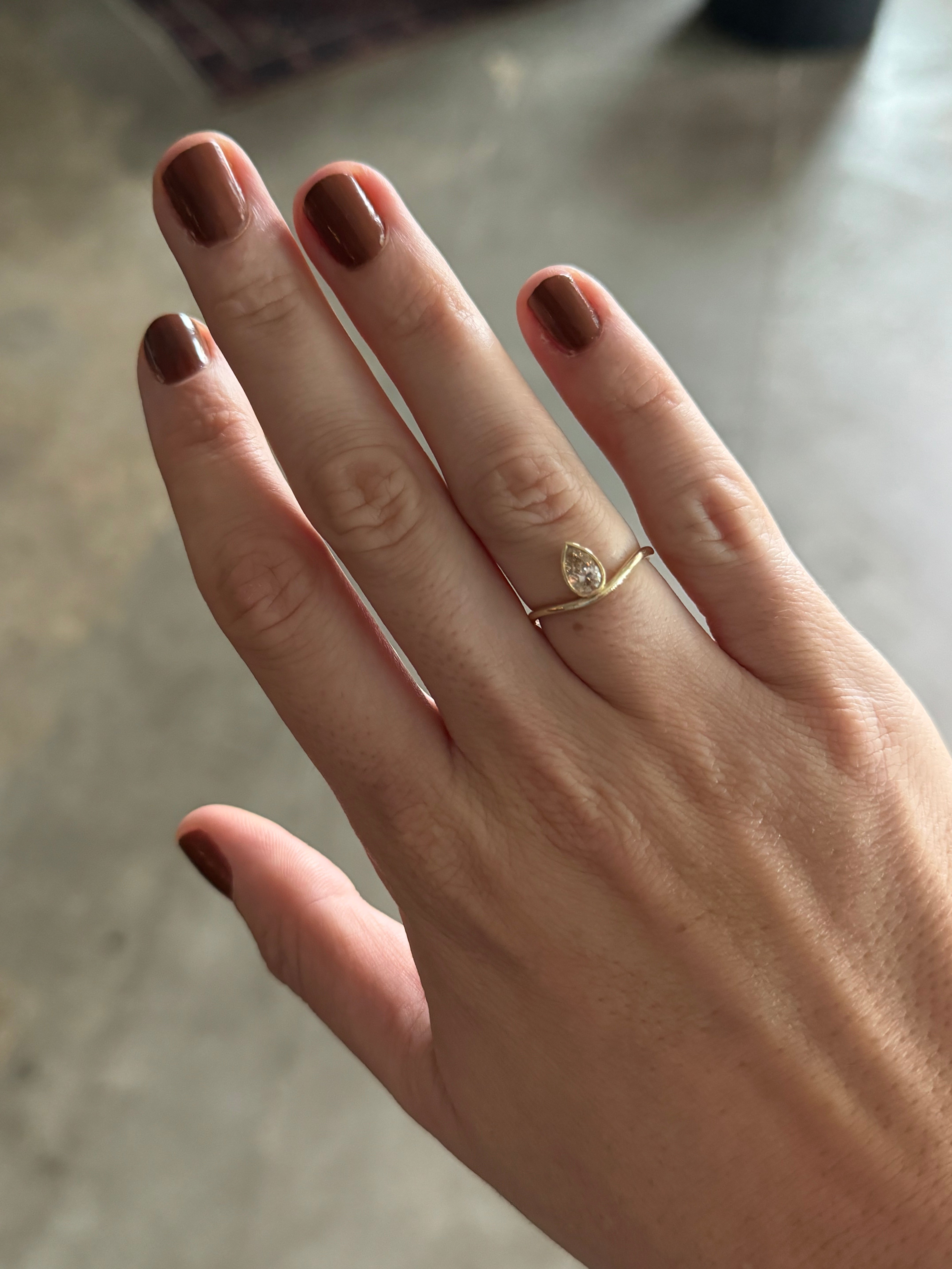 Ellipse Solitaire with Pear Champagne Diamond — Commitment, Curated
