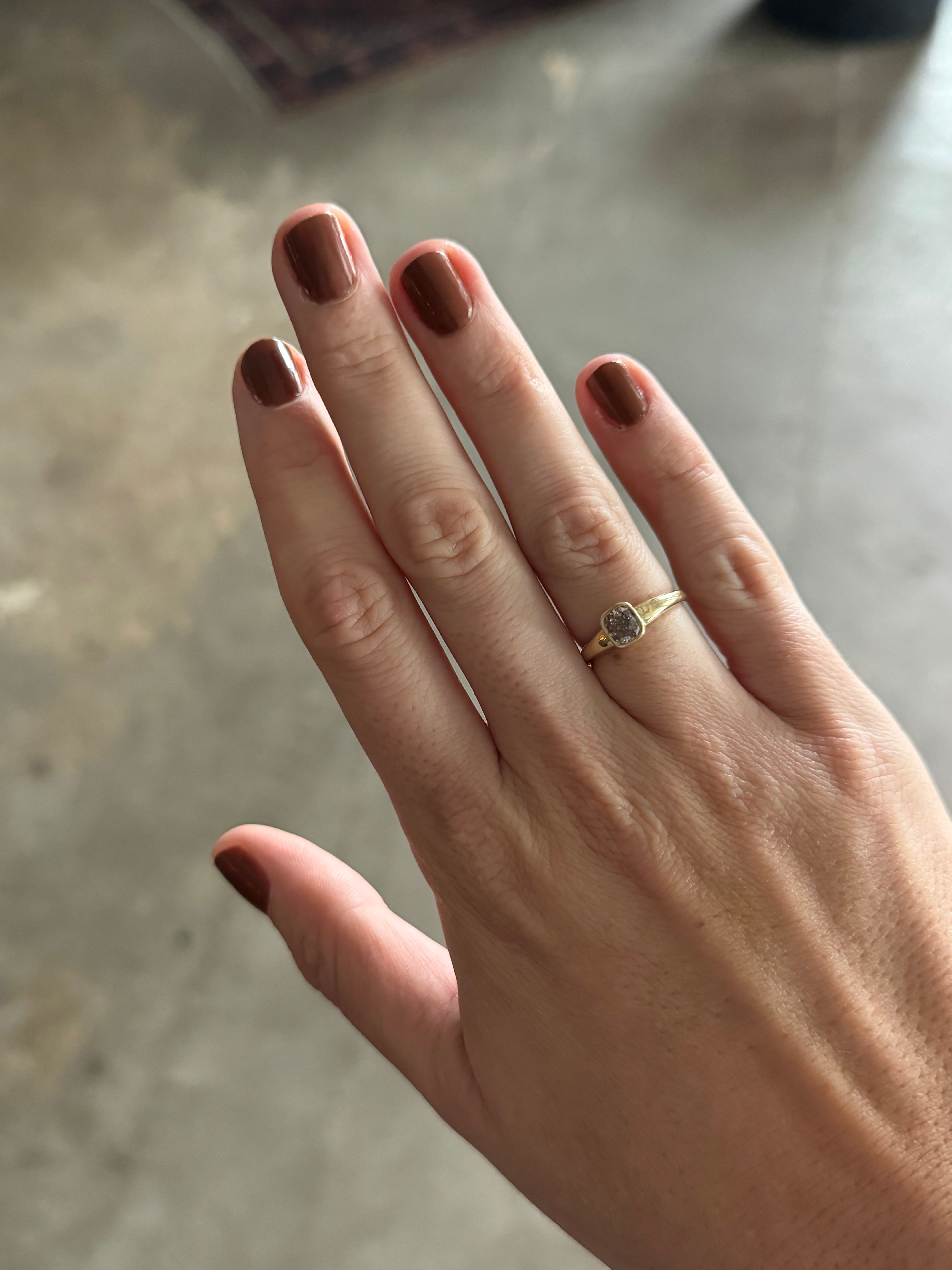 Bubble Solitaire with Cushion Cut Champagne Diamond  — Commitment, Curated