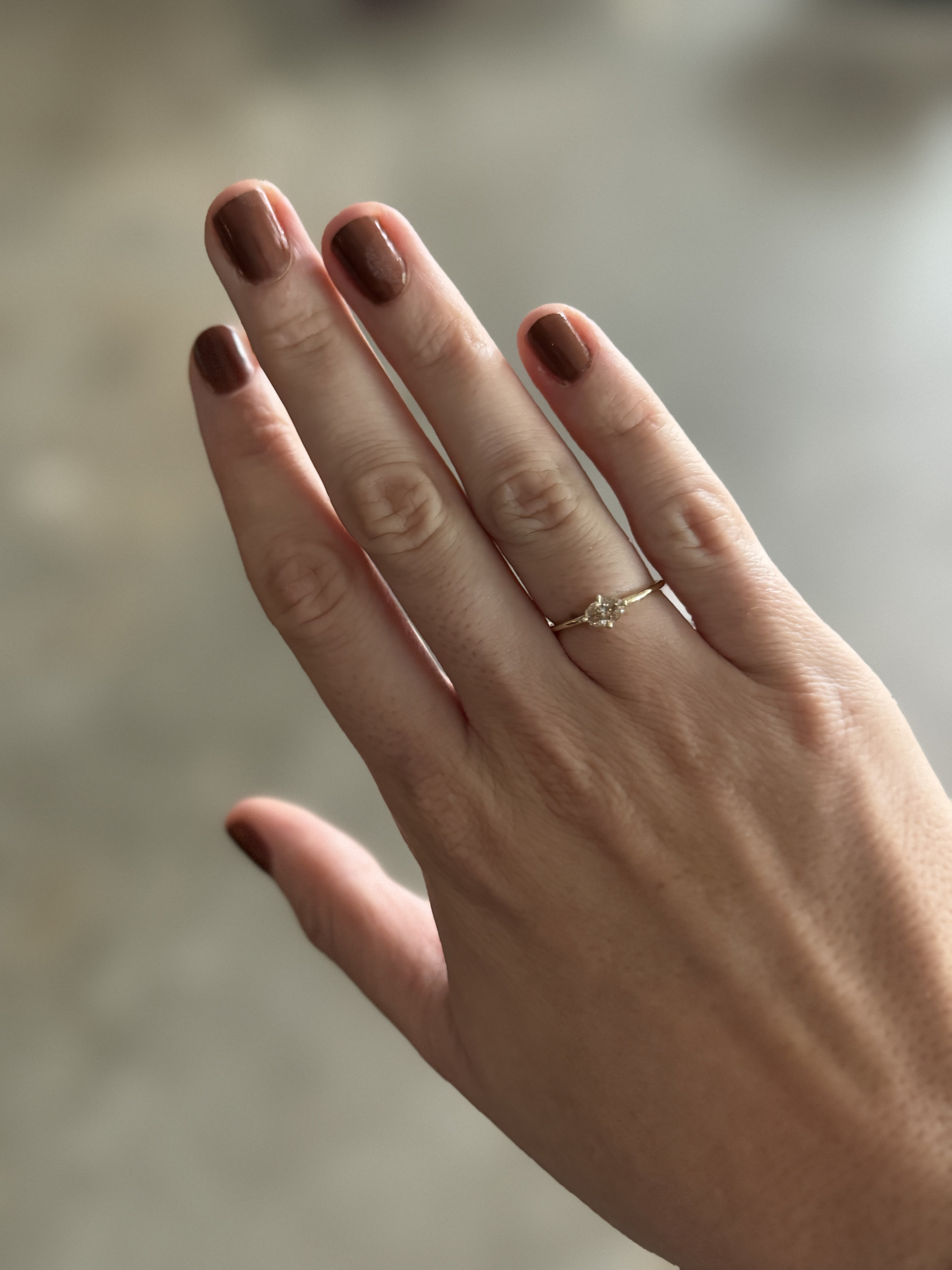 Slim Solitaire with Oval Champagne Diamond — Commitment, Curated