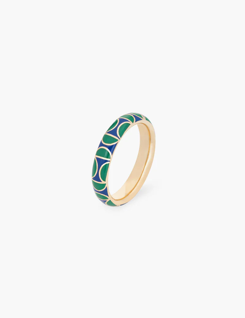 Deco Motif Enamel Band