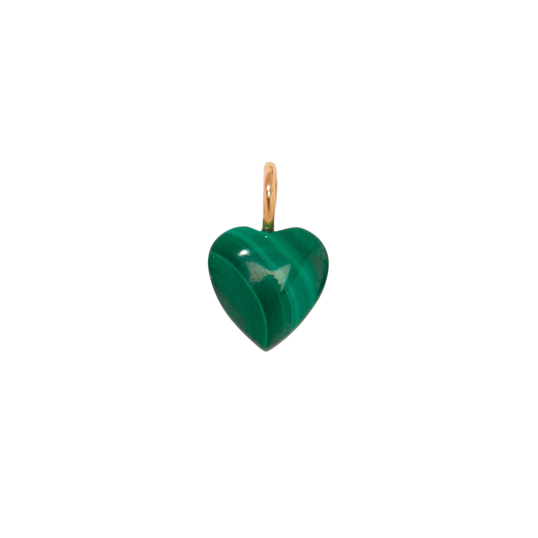Puffy Malachite Heart Charm — Charm + Chain Trunk Show