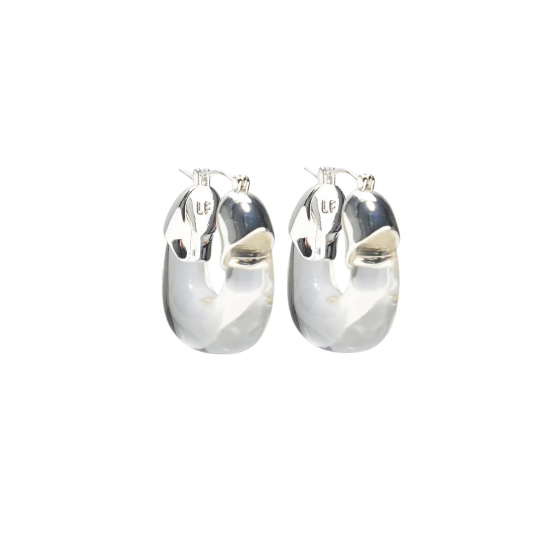 Mini Organic Hoops - Silver and Clear — Lizzie Fortunato Demi-Fine Trunk Show