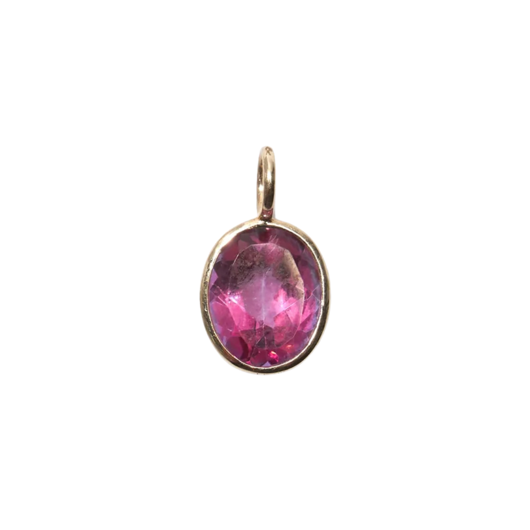 Singular Oval Charm - Pink Topaz — Charm + Chain Trunk Show