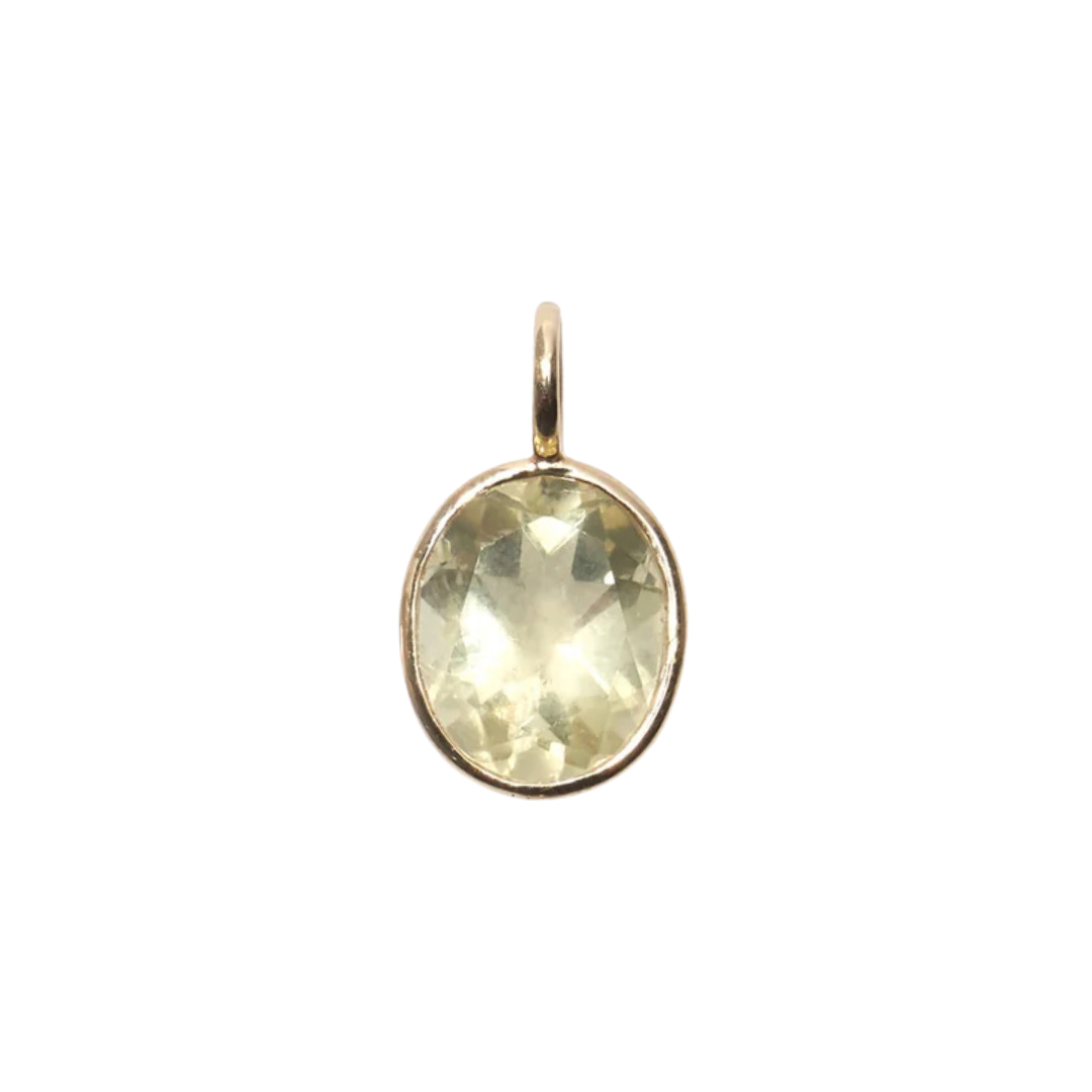 Singular Oval Charm - Lemon Quartz — Charm + Chain Trunk Show