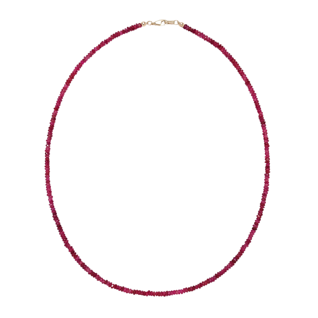 Tiny Beaded Ruby Necklace — Charm + Chain Trunk Show