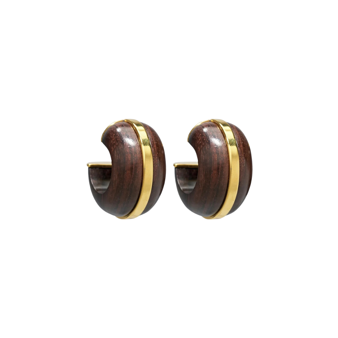 Halo Hoops - Acacia Wood — Lizzie Fortunato Demi-Fine Trunk Show