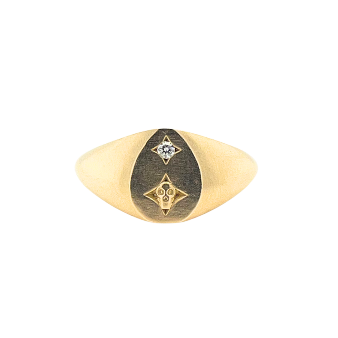 Skull Signet with White Diamond — Tarot & Talismans