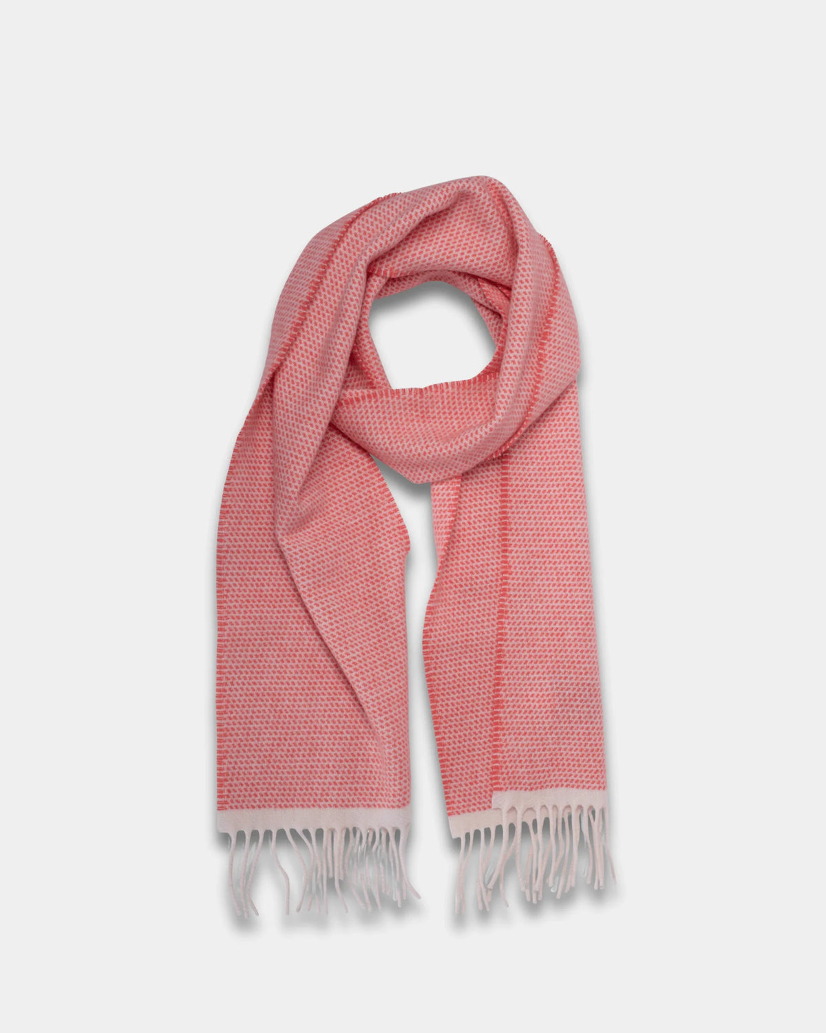 Merino Lambswool Duiske Scarf - Coral