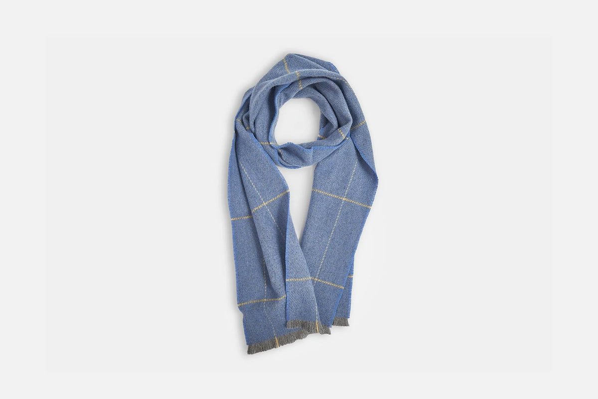 Merino Lambswool Turra Scarf - Azure