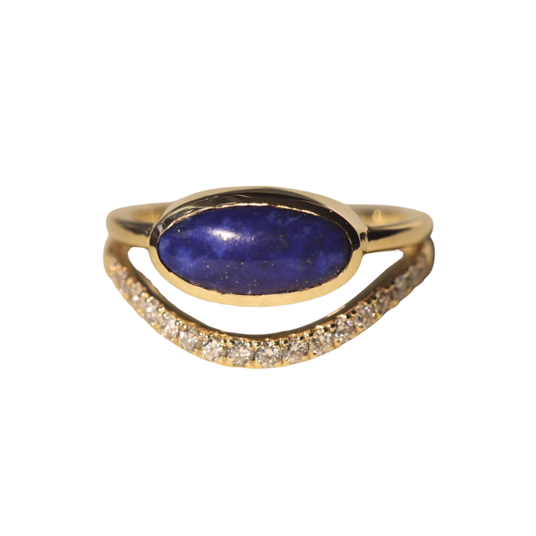 Hover Ring - Lapis + Lab Diamond — Lindsay Lewis Trunk Show