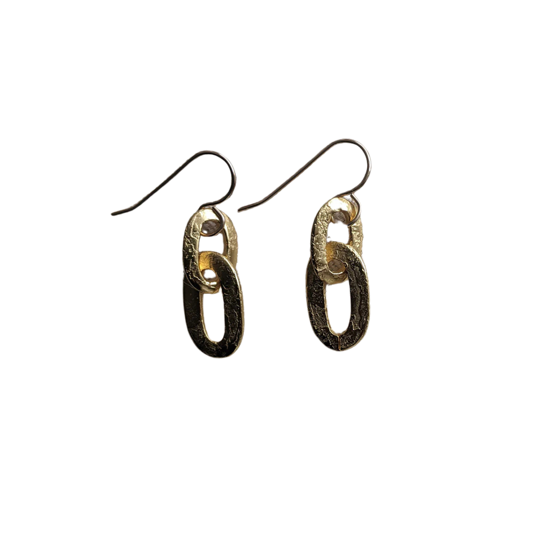 Over and Over Petite Hand Etched Chain Link Earrings