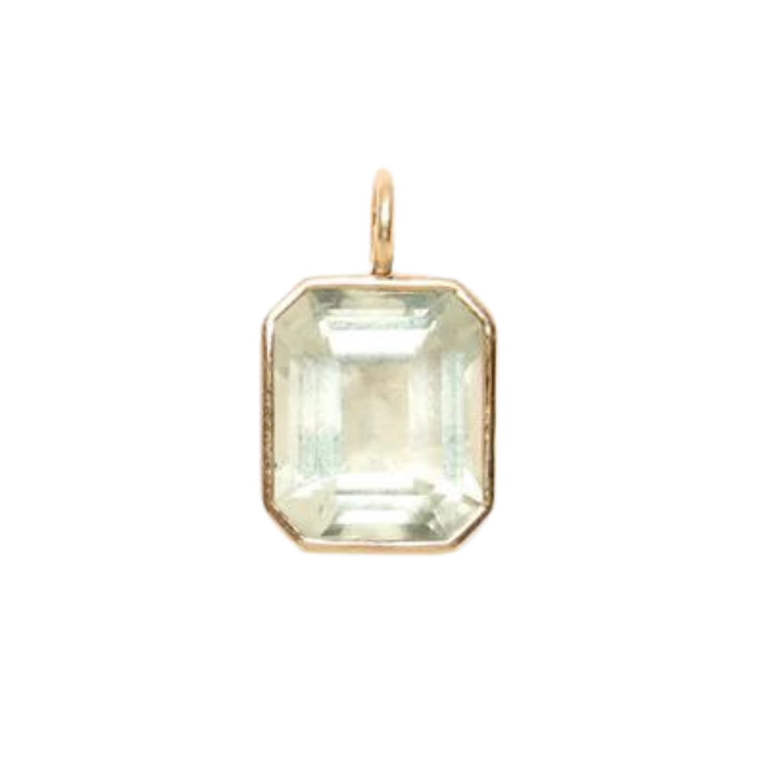 Singular Rectangle Charm - Green Amethyst