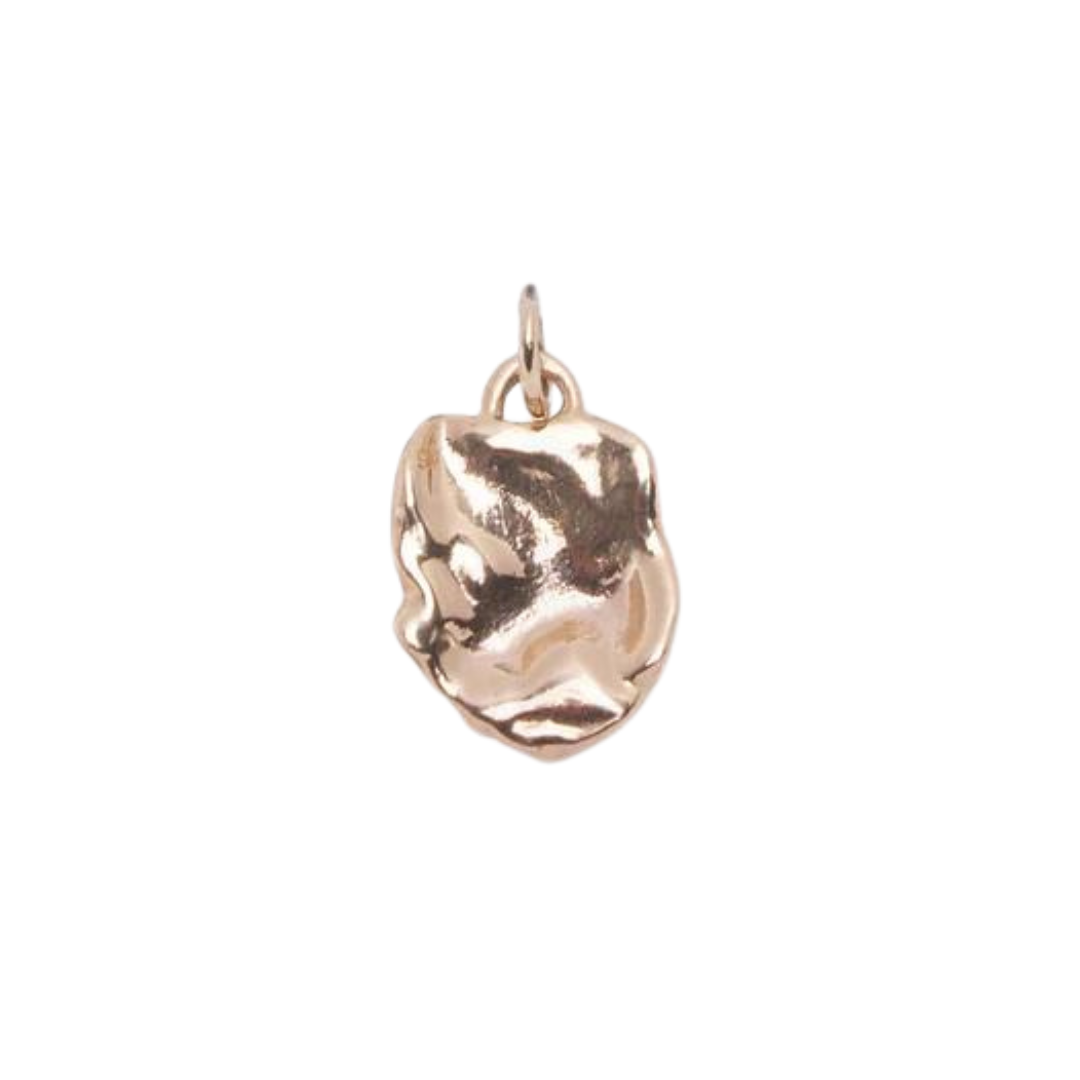 14k Gold Wafer Necklace Charm