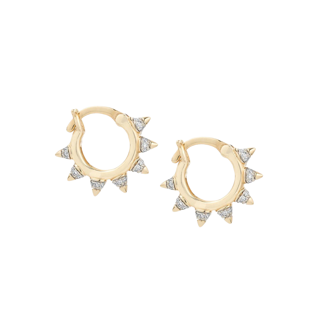 London Pavé Spike Huggie Hoops