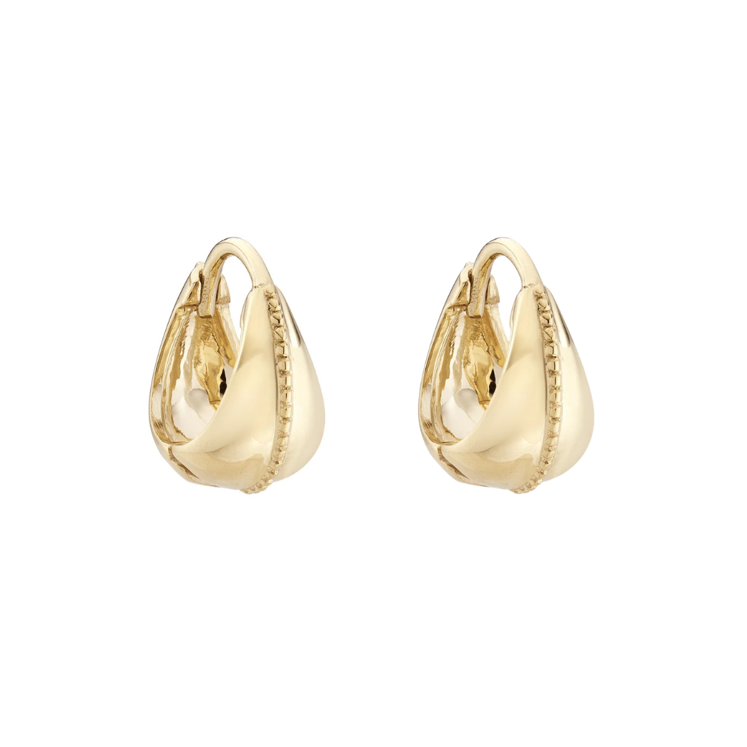 Dôme Milgrain Centred Huggie Hoops - Midi