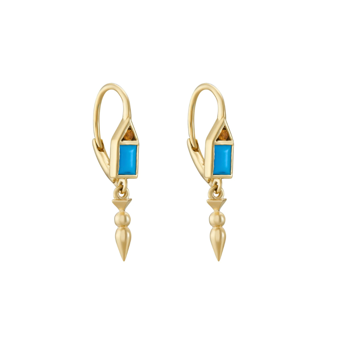 AZ Honey Hook Earrings - Turquoise & Citrine