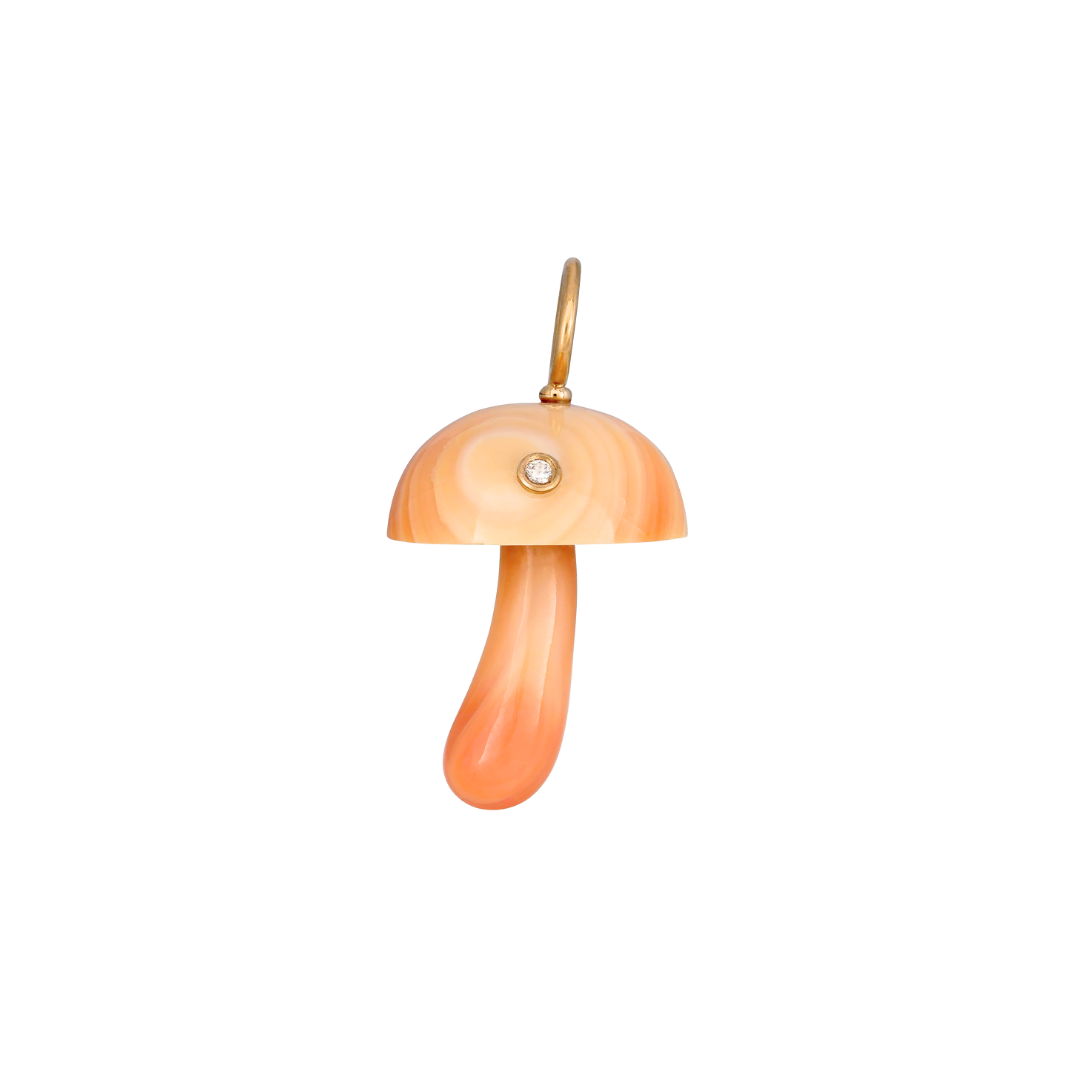 Apricot Conch Shell Mushroom With Diamond — Maura Green Trunk Show
