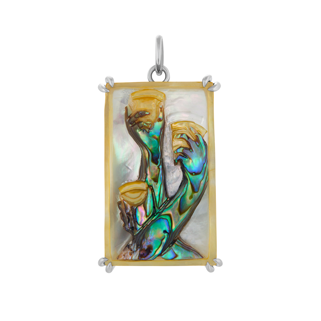 Three of Cups Tarot Card Charm — Maura Green Trunk Show