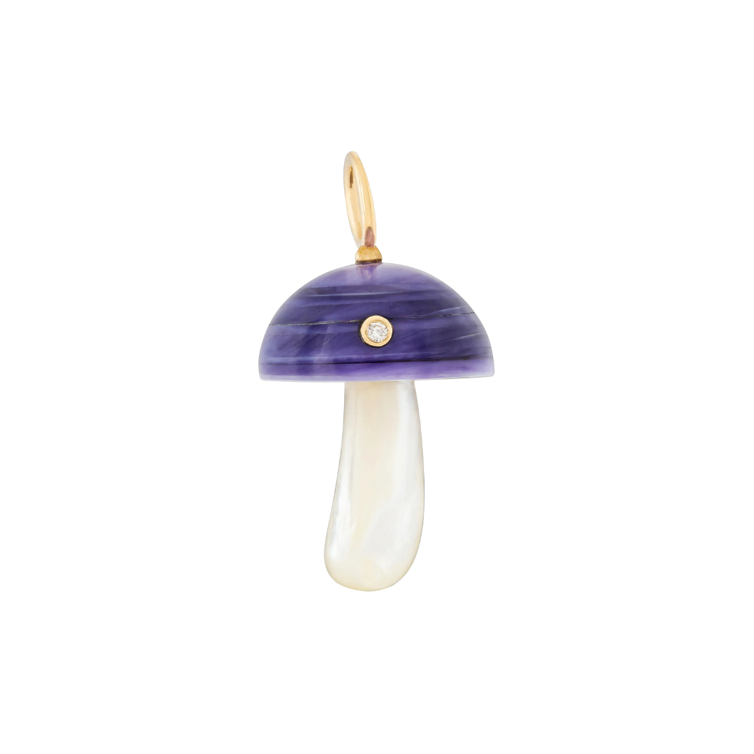 Purple Clam Shell Mushroom With Diamond — Maura Green Trunk Show