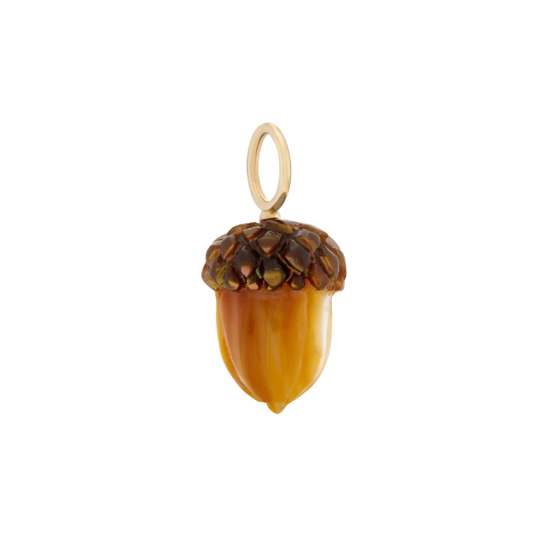 Gold Mother of Pearl Acorn— Maura Green Trunk Show